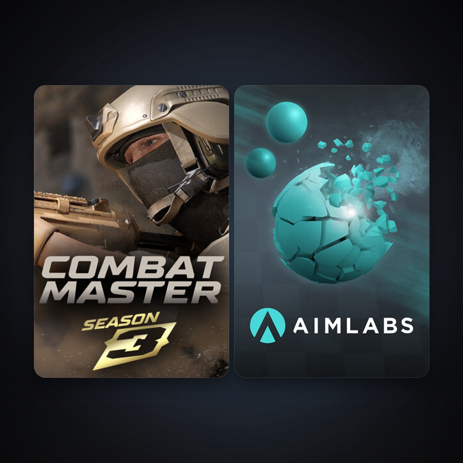 Aimlabs + Combat Master: Season 1, 2 games, clean — HabibiAccounts