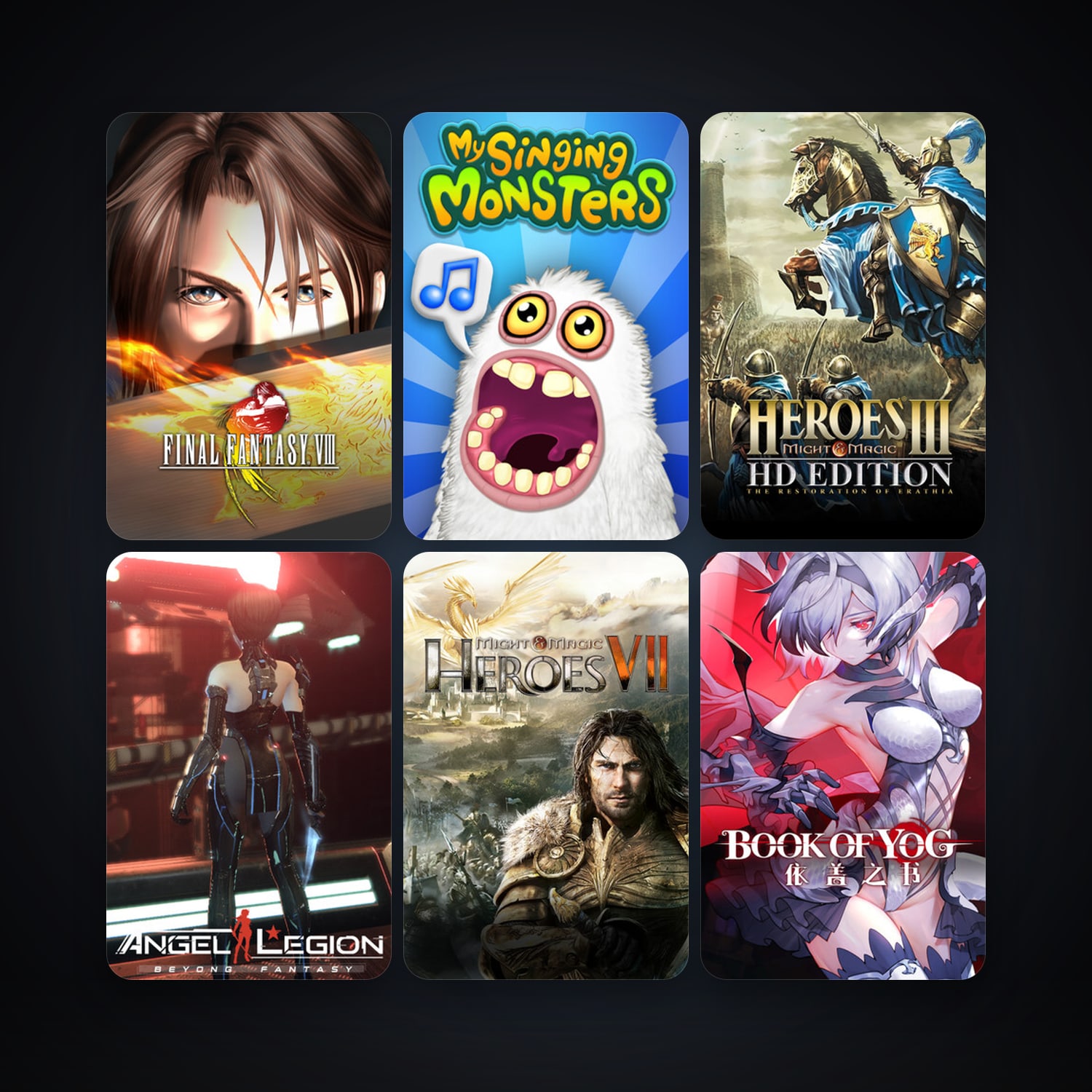 Heroes of Might & Magic V + FINAL FANTASY VIII, 13 games, clean — HabibiAccounts