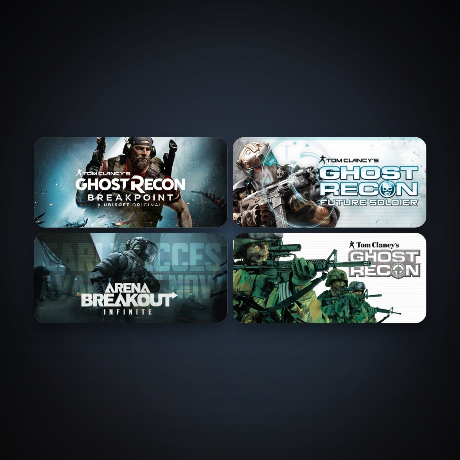 Tom Clancy's Ghost Recon + Tom Clancy's Ghost Recon: Future Soldier, 11 games, clean — HabibiAccounts