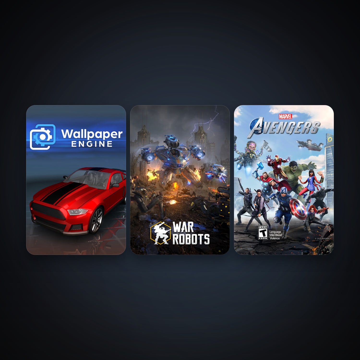 Wallpaper Engine + War Robots, 10 games, clean — HabibiAccounts