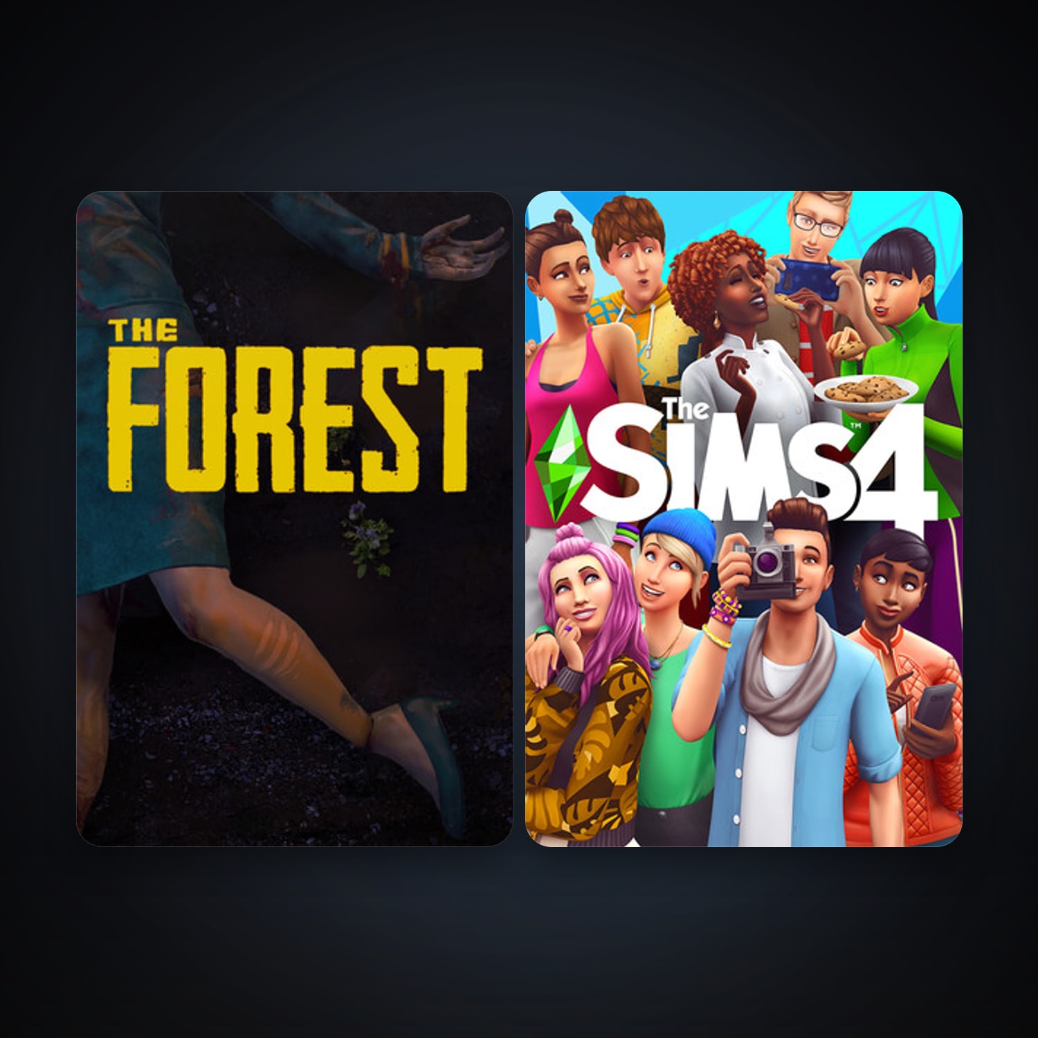 The Forest + The Sims 4, 3 games, clean — HabibiAccounts