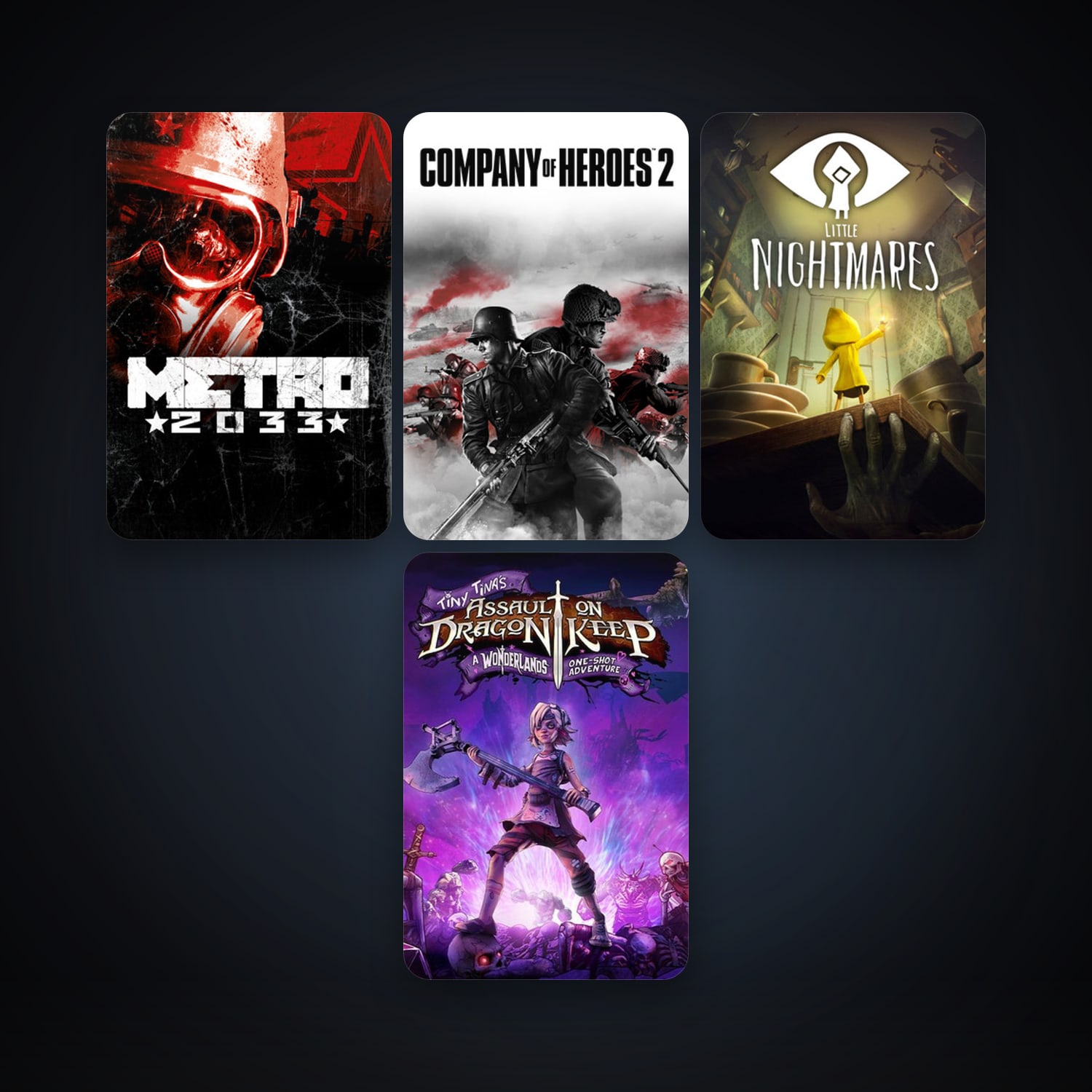 Metro 2033 + Company of Heroes 2, 8 games, clean — HabibiAccounts