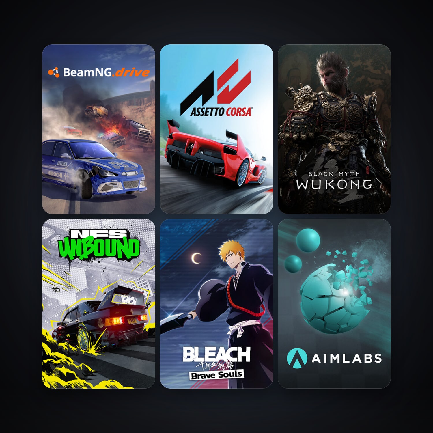 Assetto Corsa + BeamNG.drive, 16 games, clean — HabibiAccounts