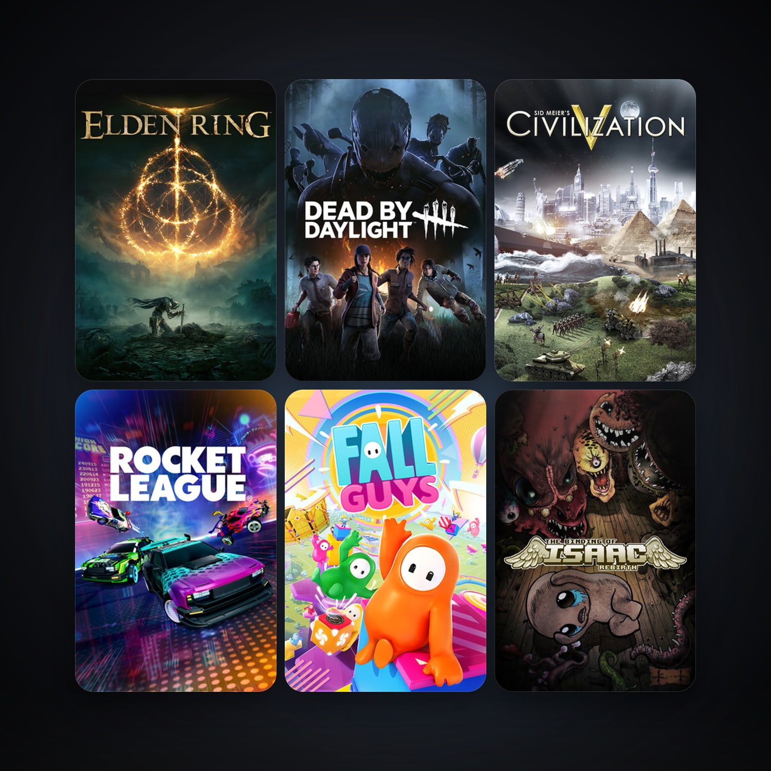 Sid Meier's Civilization V + The Binding of Isaac: Rebirth, 80 games, clean — HabibiAccounts