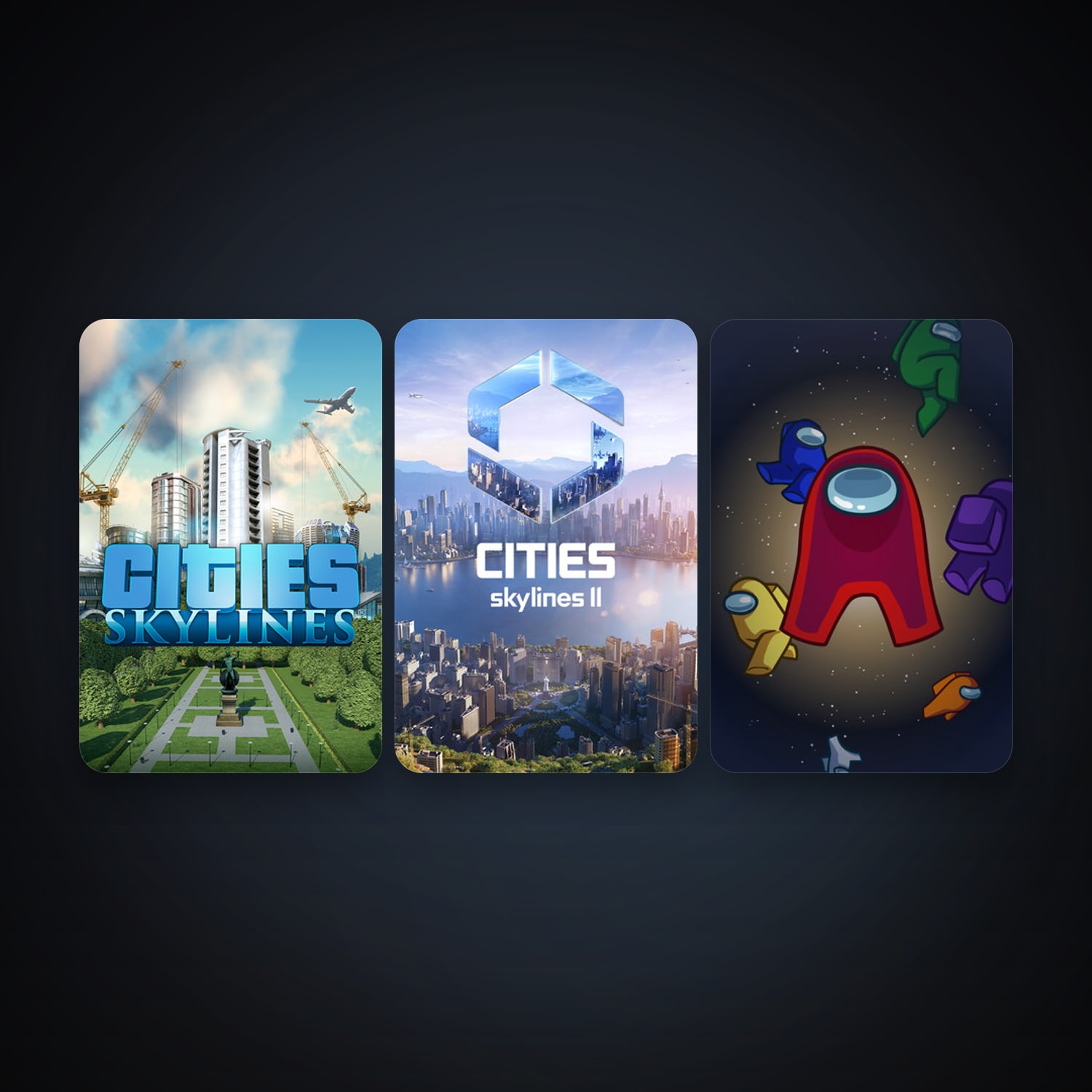 Cities: Skylines + Among Us, 3 games, clean — HabibiAccounts