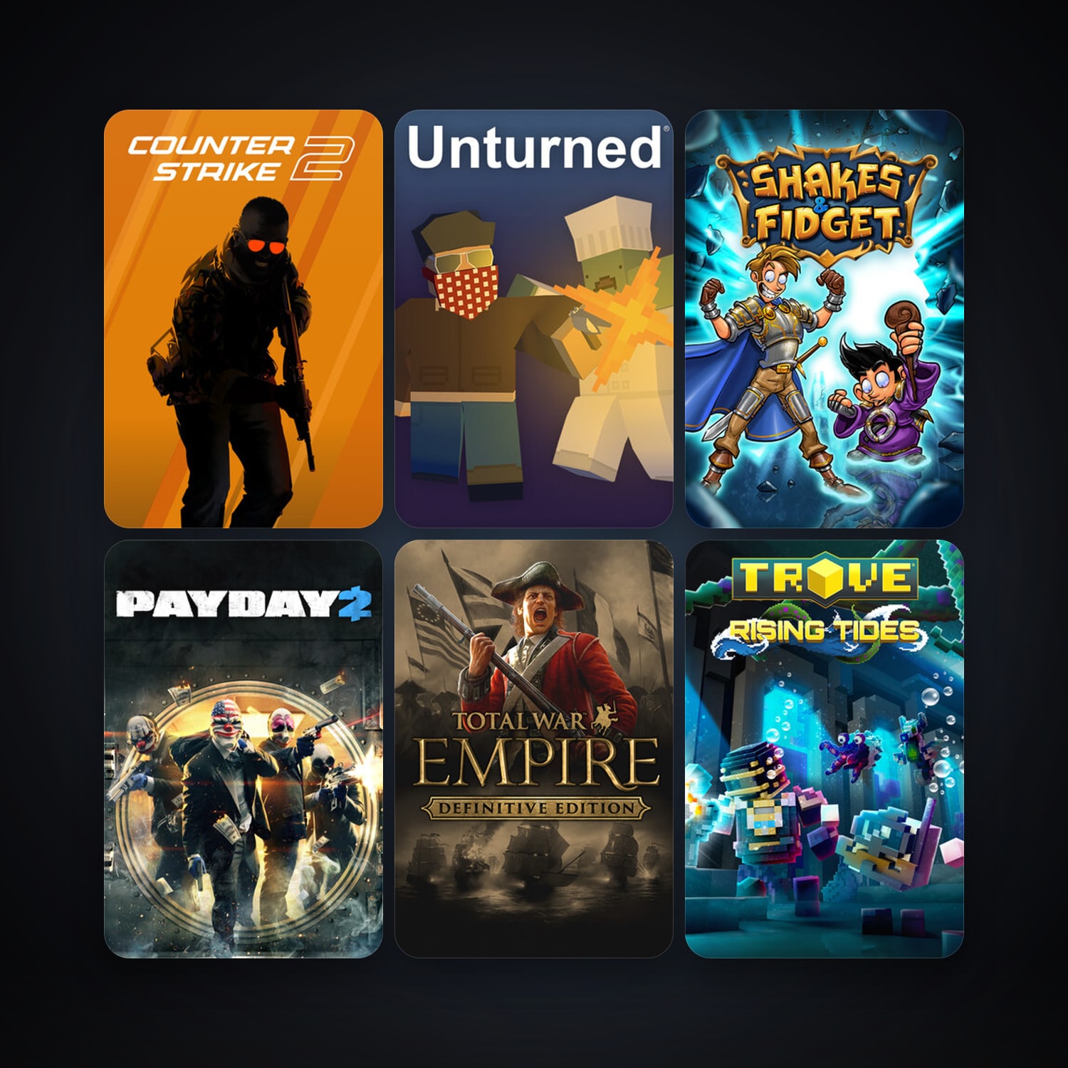 CS2 Prime + Empire: Total War, 36 games, Steam 10, clean — HabibiAccounts