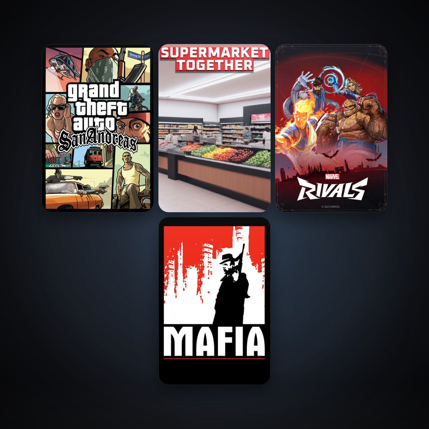 Grand Theft Auto: San Andreas + Mafia, 9 games, clean — HabibiAccounts