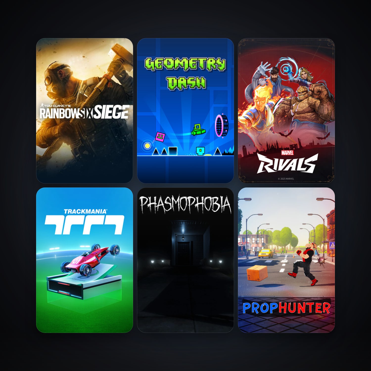 Geometry Dash + Tom Clancy's Rainbow Six Siege, 9 games, clean — HabibiAccounts