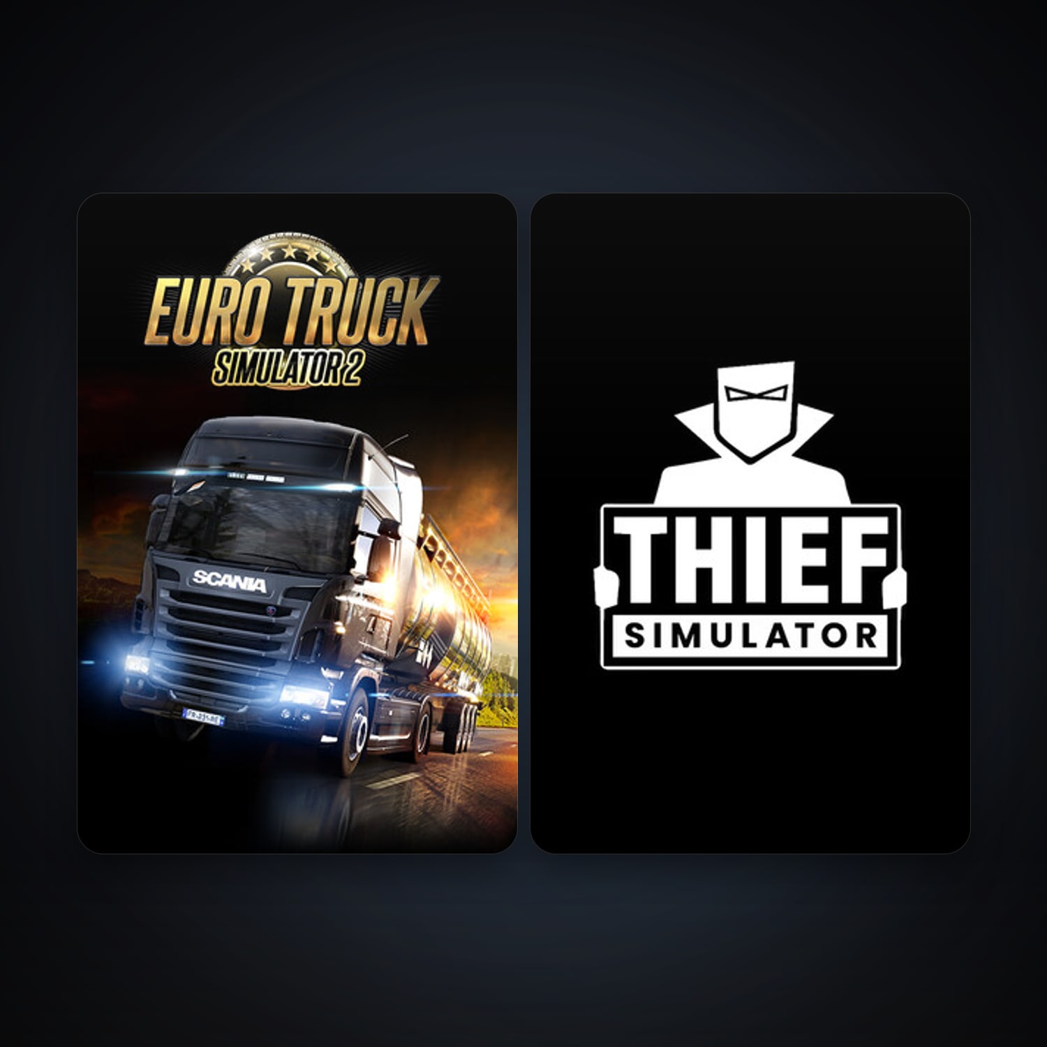 Euro Truck Simulator 2 + Thief Simulator, 3 games, clean — HabibiAccounts