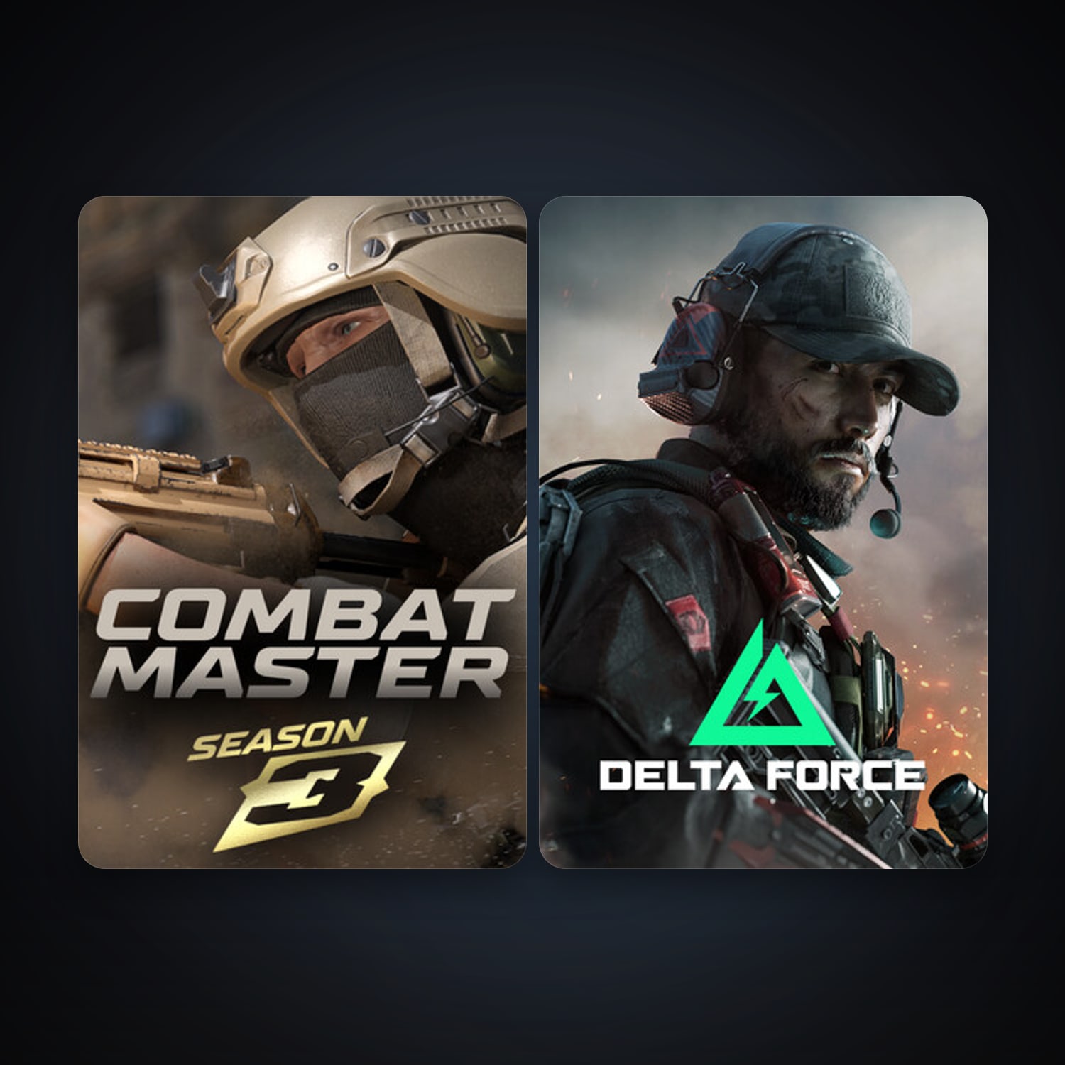 Combat Master: Season 1 + Delta Force: Hawk Ops, 5 games, clean — HabibiAccounts