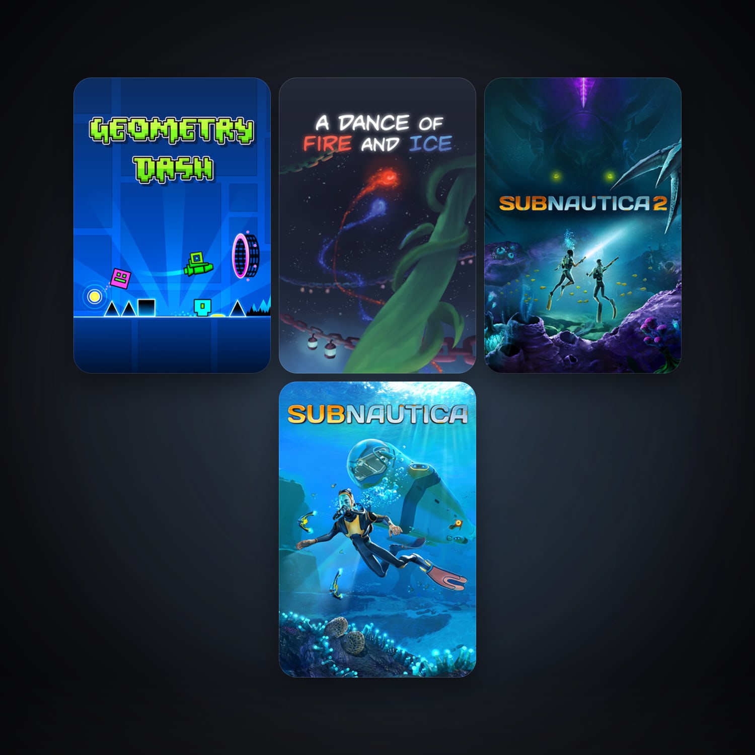Subnautica + Geometry Dash, 5 games, clean — HabibiAccounts