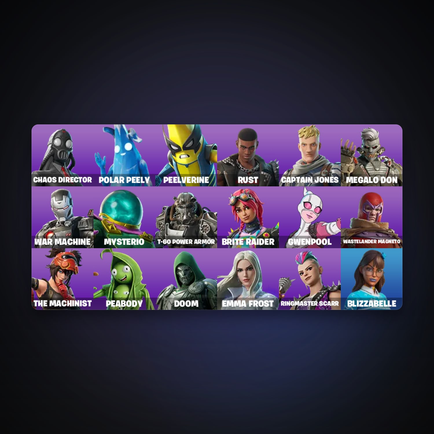 Fortnite account with Chaos Director & Polar Peely — 19 skins — 350 V-Bucks — lvl 409 — HabibiAccounts