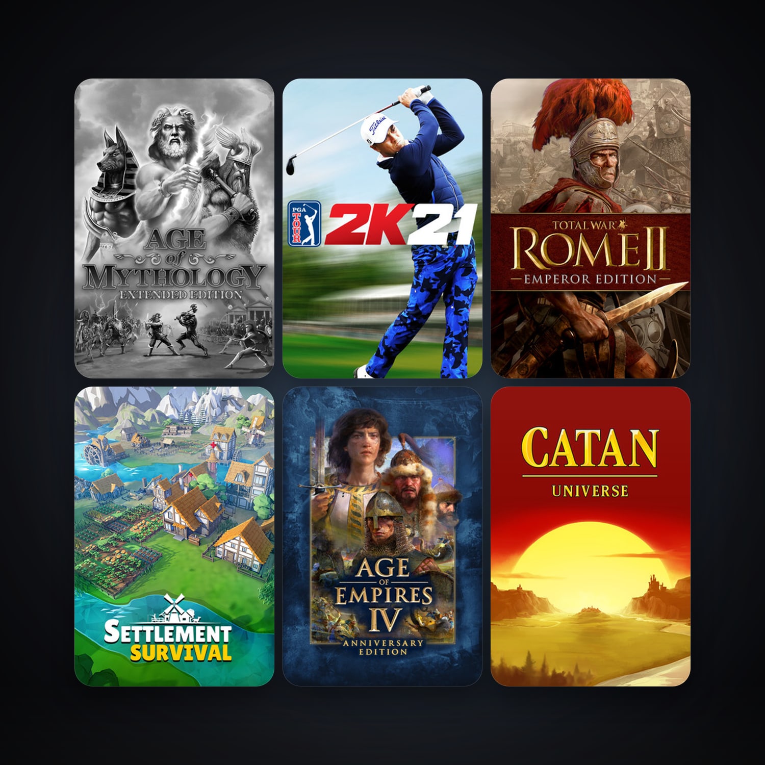 Total War: ROME II - Emperor Edition + Age of Mythology: Extended Edition, 7 games, clean — HabibiAccounts