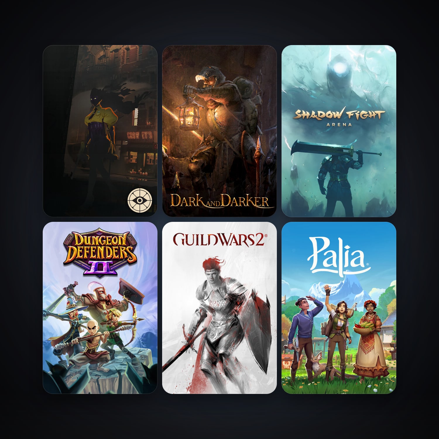 Dungeon Defenders II + Guild Wars 2, 14 games, clean — HabibiAccounts