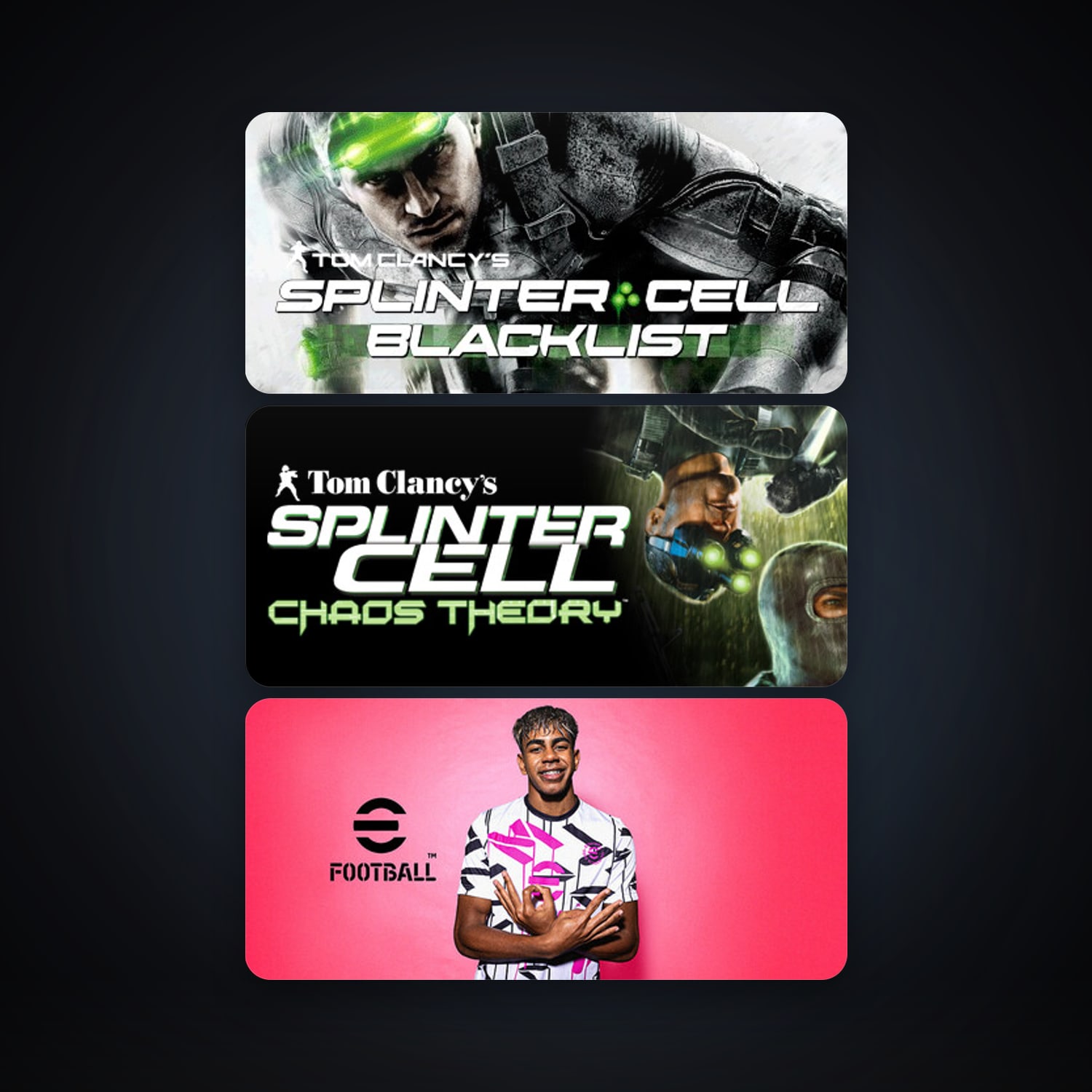 Tom Clancy's Splinter Cell Chaos Theory + Tom Clancy’s Splinter Cell Blacklist, 7 games, clean — HabibiAccounts