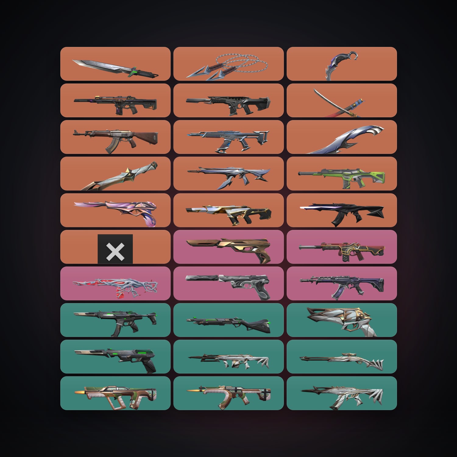 EU Plat 1 locker — 7 knives, 55 skins, lvl 48 — HabibiAccounts