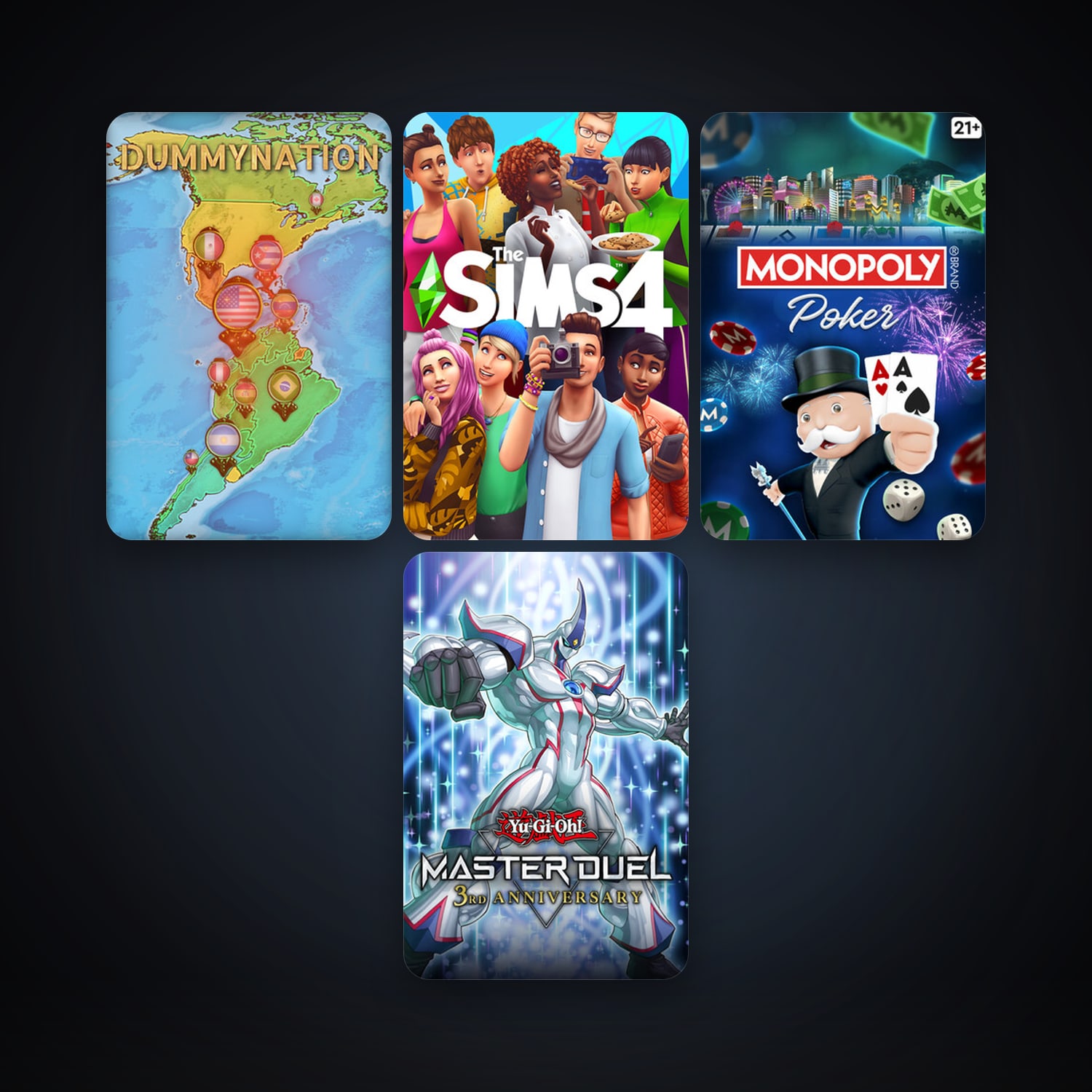 The Sims 4 + Yu-Gi-Oh! Master Duel, 6 games, clean — HabibiAccounts