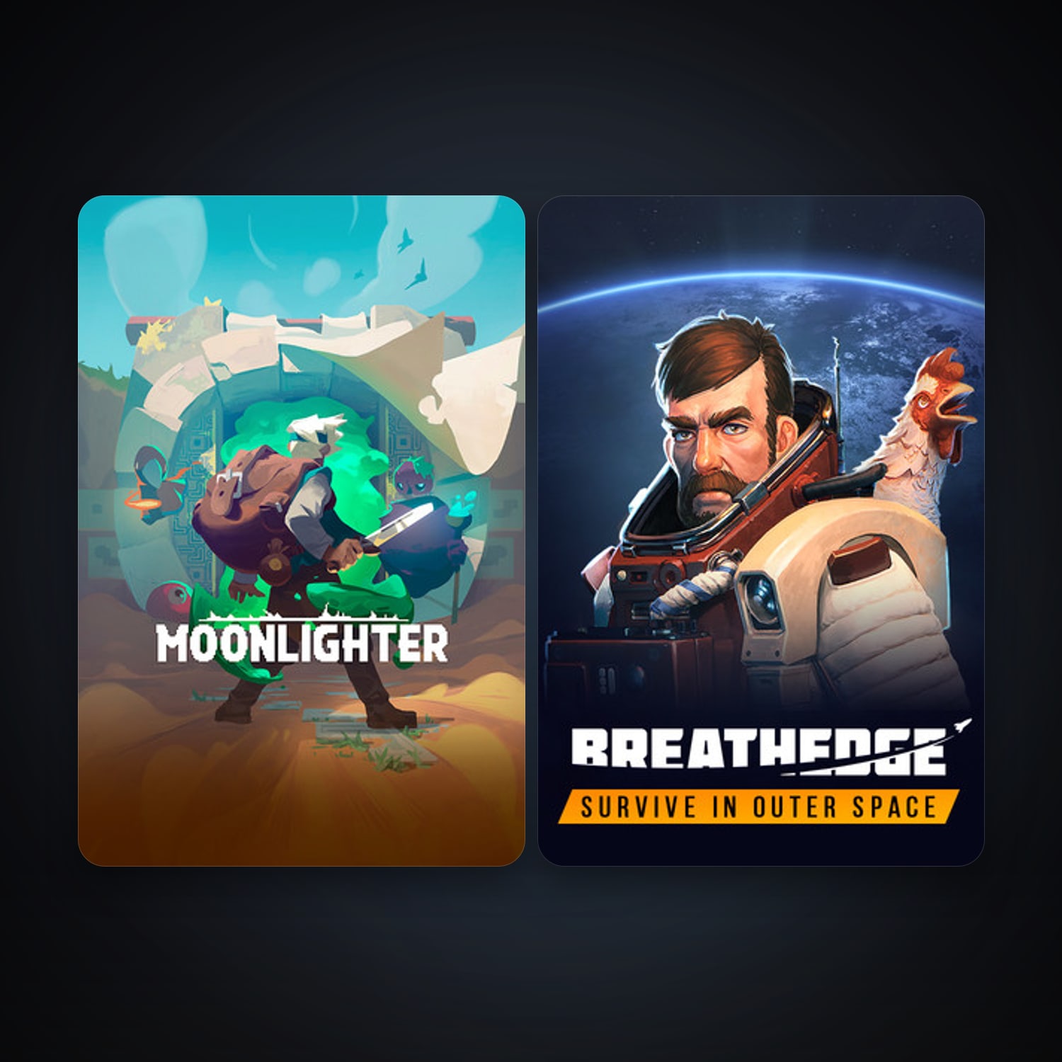 Moonlighter + Breathedge, 2 games, clean — HabibiAccounts