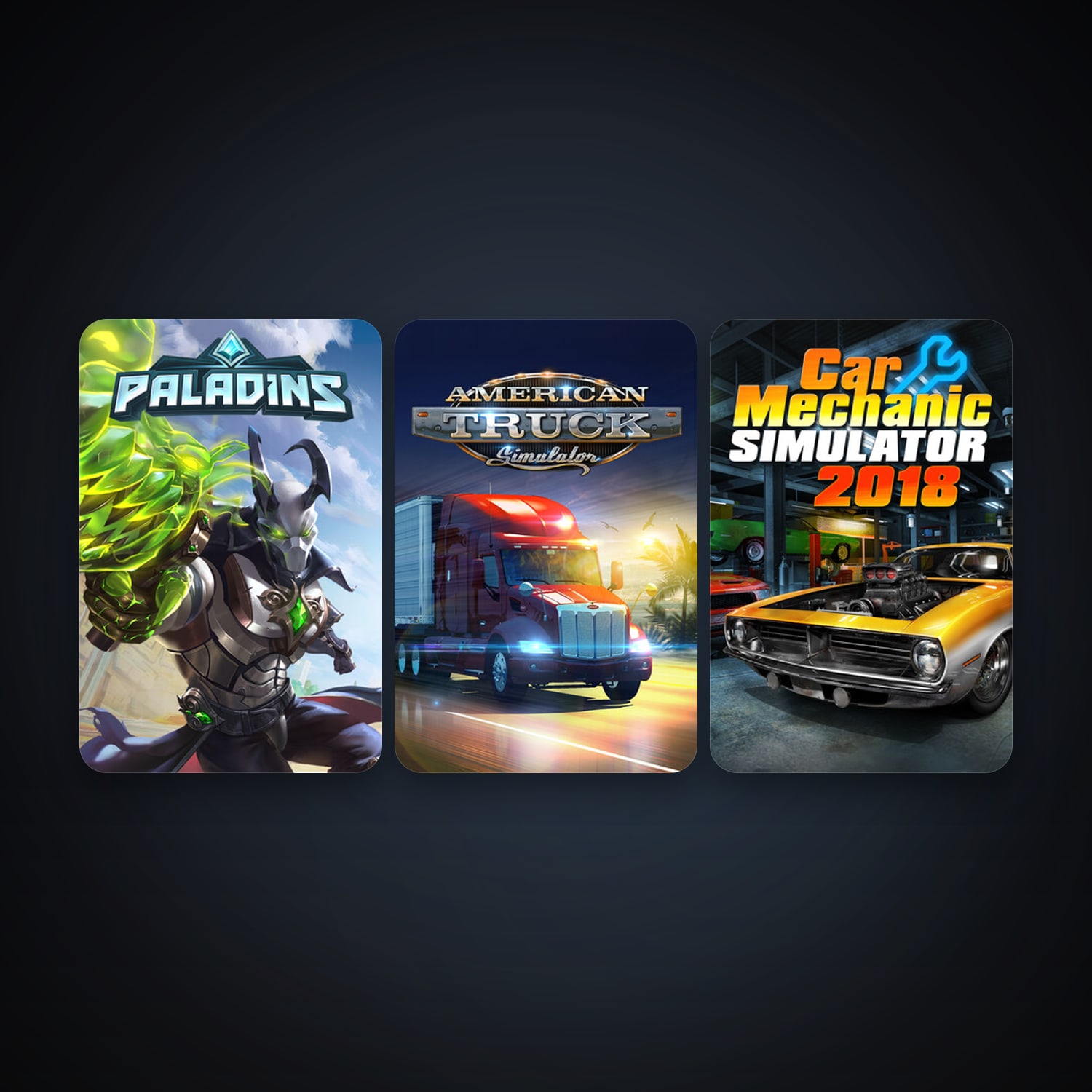 American Truck Simulator + Paladins, 10 games, clean — HabibiAccounts
