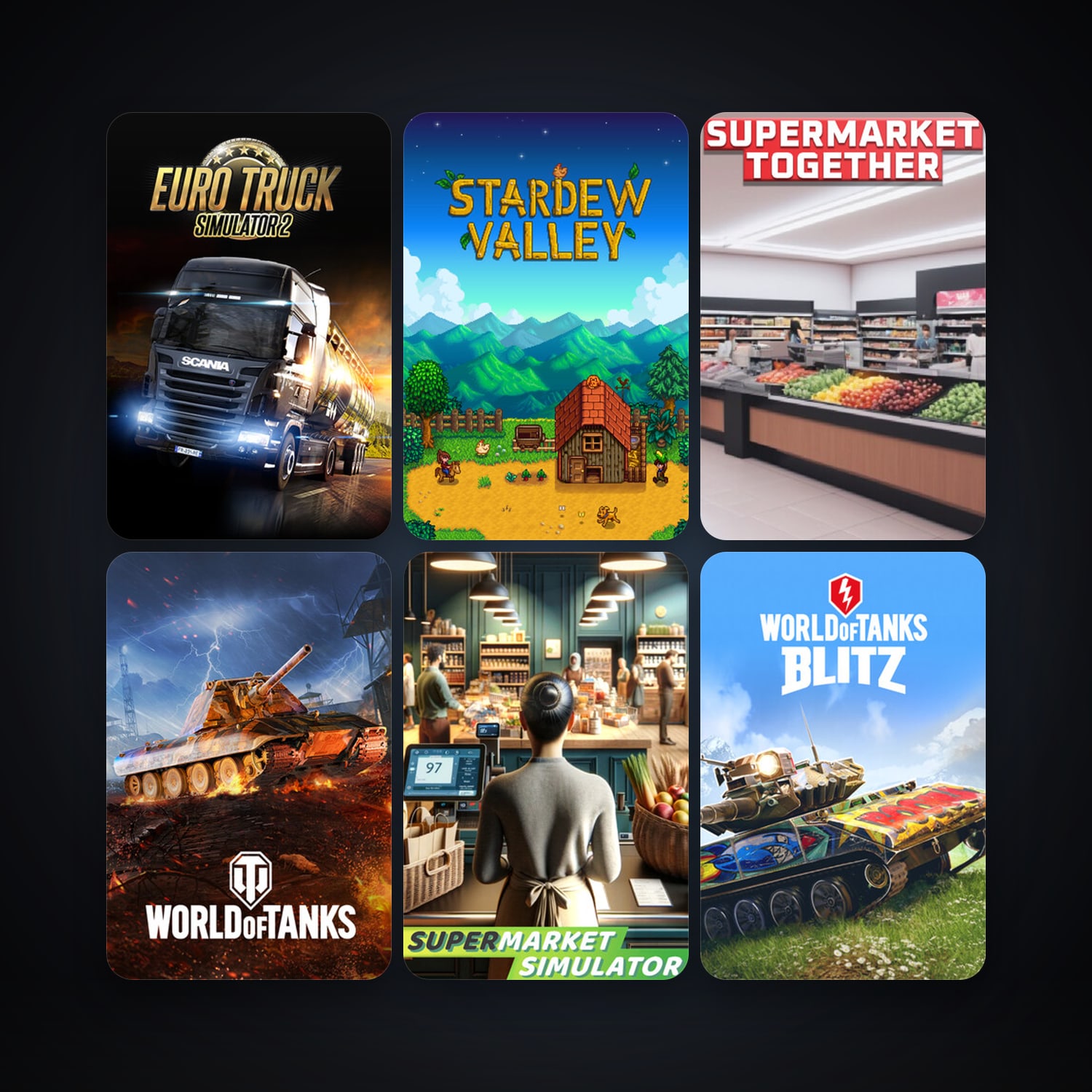 Euro Truck Simulator 2 + Stardew Valley, 54 games, clean — HabibiAccounts