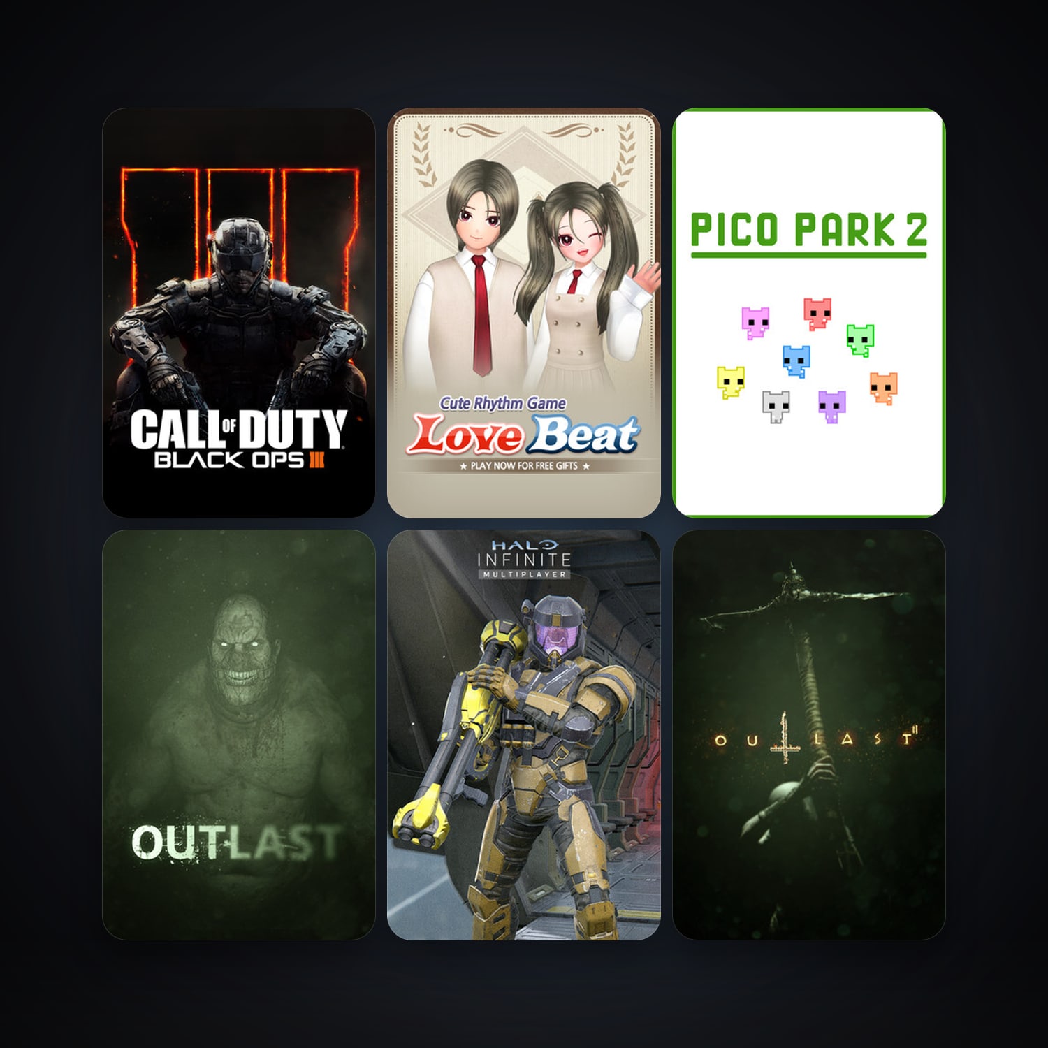 Outlast + Call of Duty: Black Ops III, 7 games, clean — HabibiAccounts
