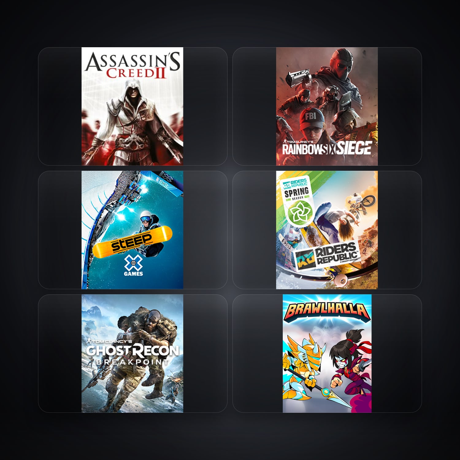 Ubisoft Assassin's Creed II + Tom Clancy's Rainbow Six Siege (Steam) — BR — 6 games — HabibiAccounts