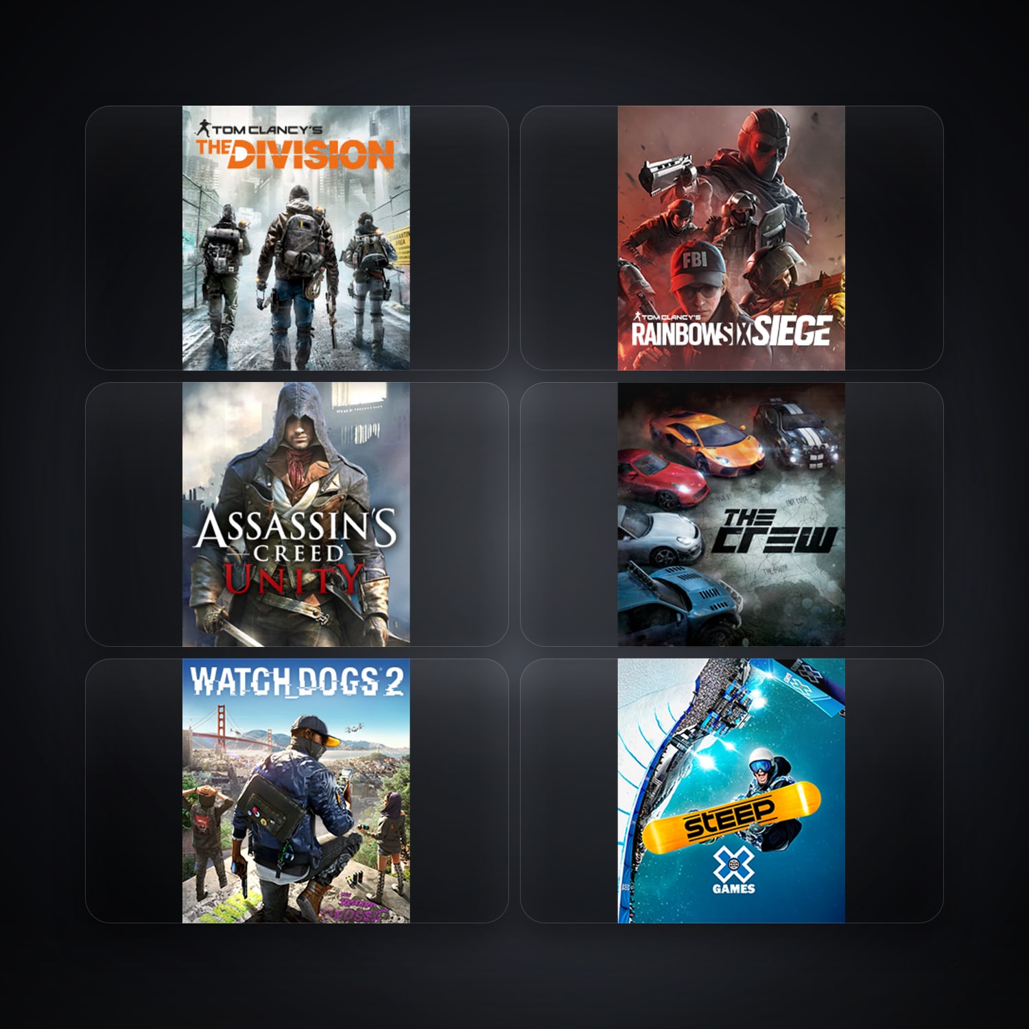 Ubisoft Tom Clancy's The Division + Tom Clancy's Rainbow Six Siege — GB — 11 games — HabibiAccounts