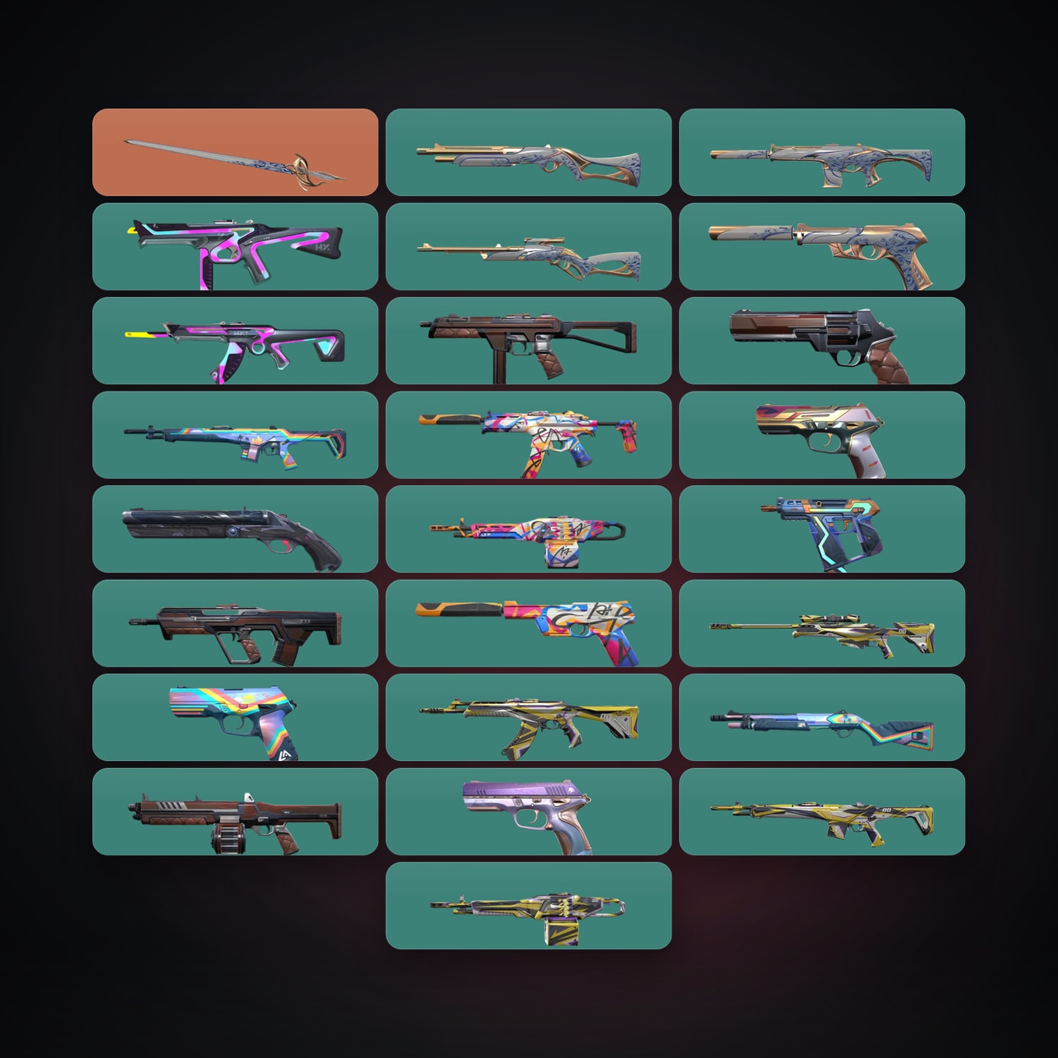 LA Plat 3 locker — 1 knives, 25 skins, lvl 109 — HabibiAccounts