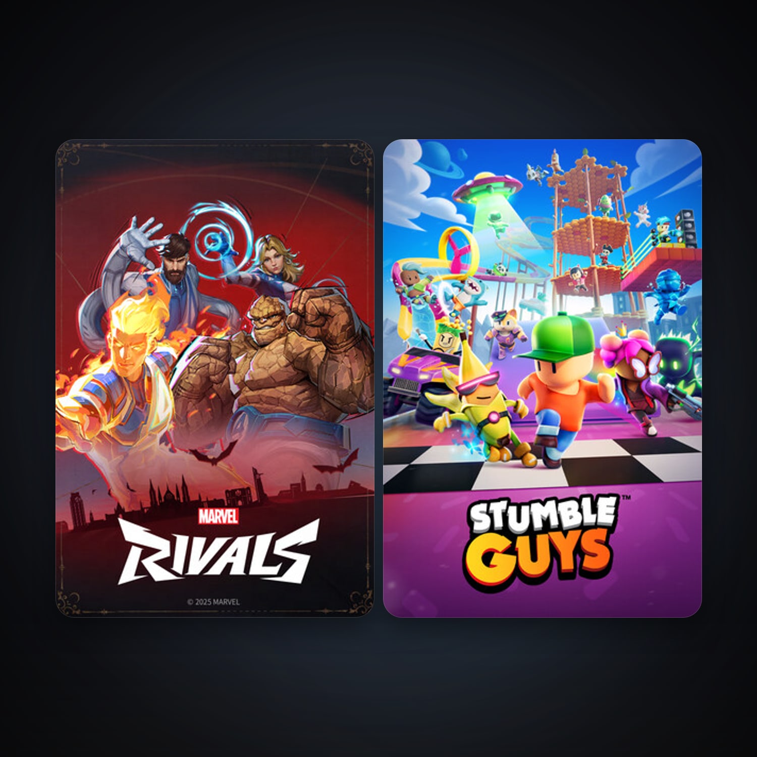 Stumble Guys + Marvel Rivals, 3 games, clean — HabibiAccounts