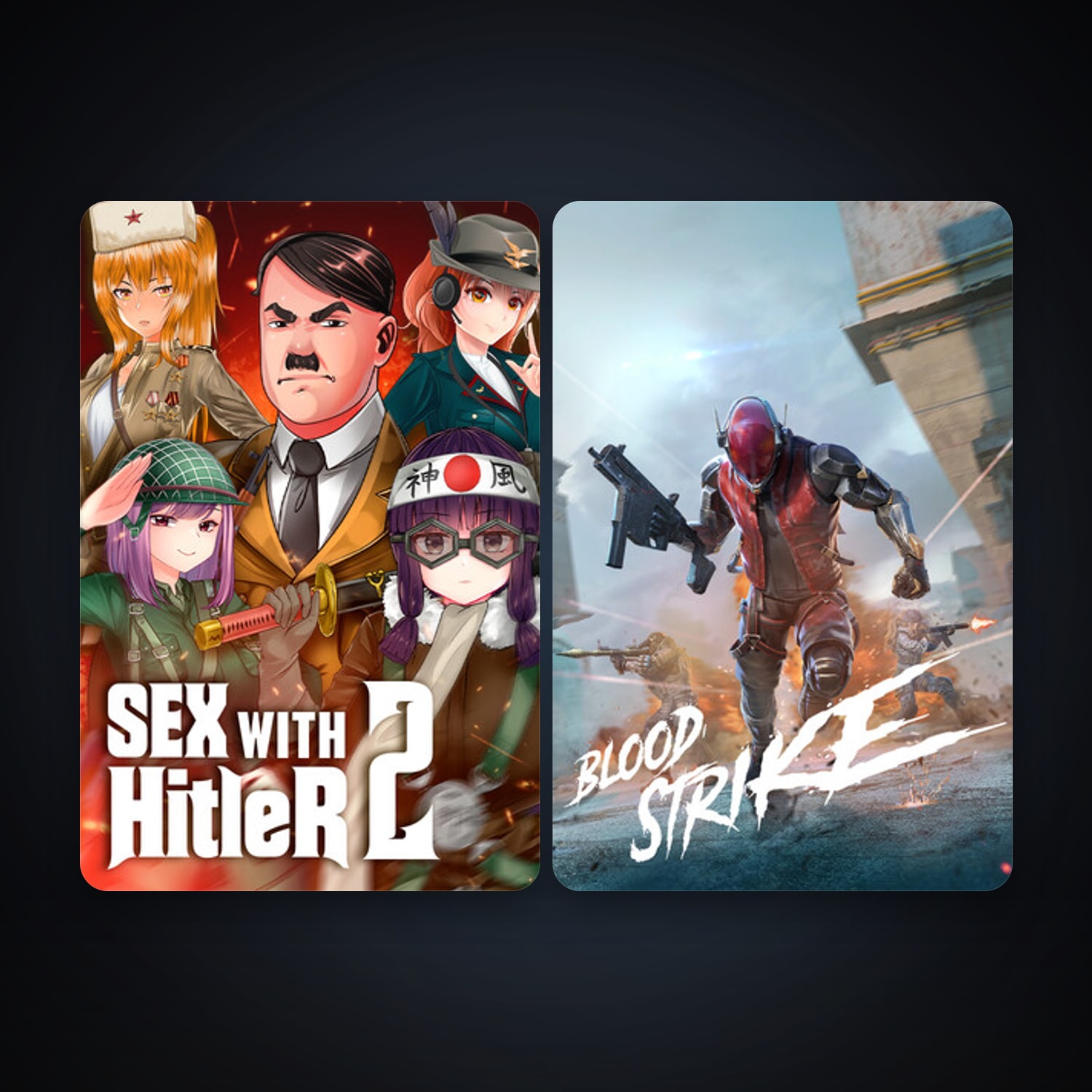 SEX with HITLER 2 + Blood Strike, 2 games, clean — HabibiAccounts