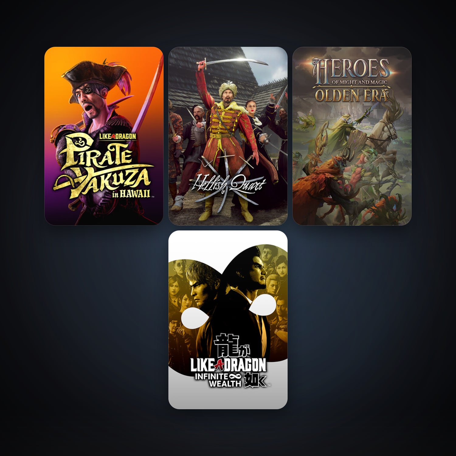 Hellish Quart + Like a Dragon: Infinite Wealth, 4 games, clean — HabibiAccounts