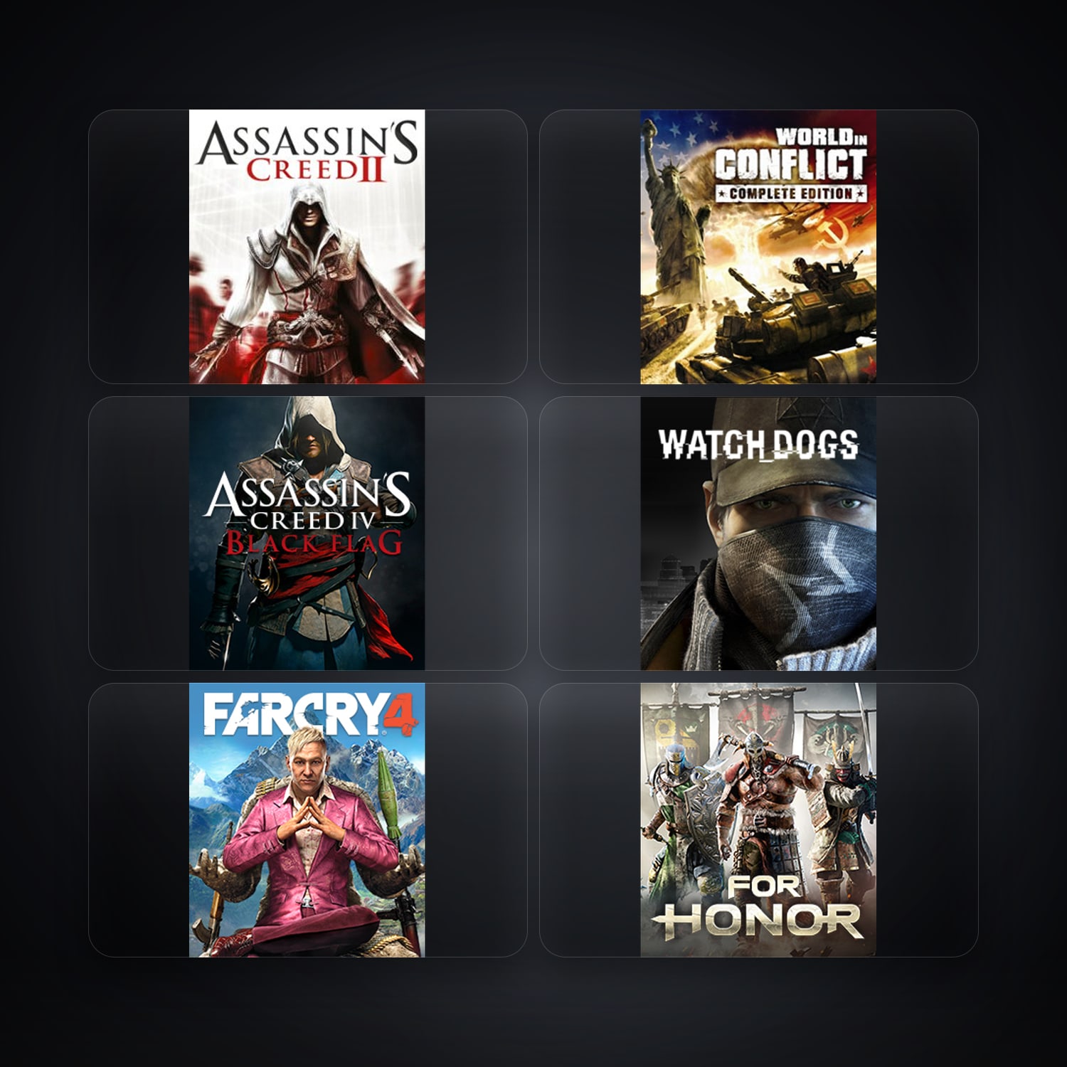 Ubisoft Assassin's Creed II + World In Conflict — BR — 14 games — HabibiAccounts