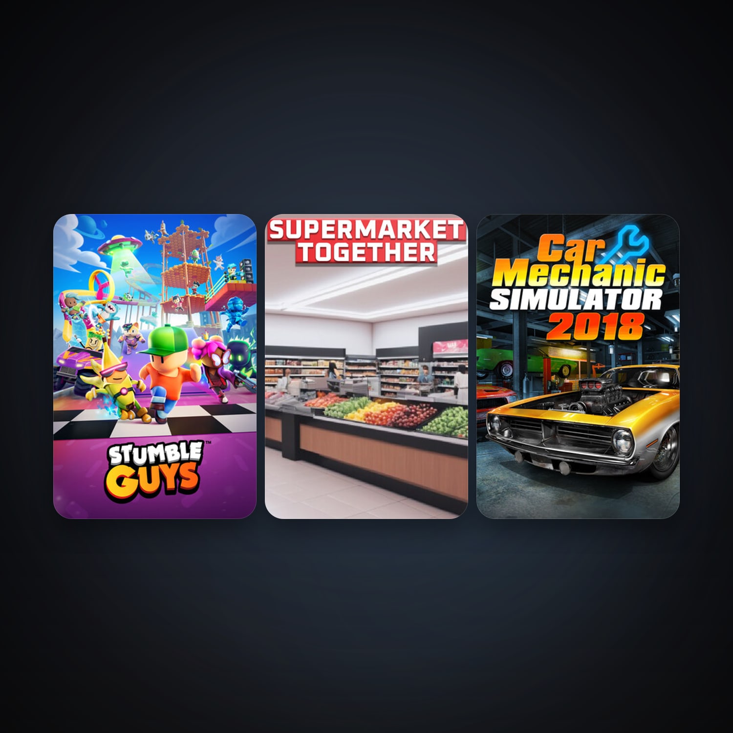 Car Mechanic Simulator 2018 + Stumble Guys, 6 games, clean — HabibiAccounts