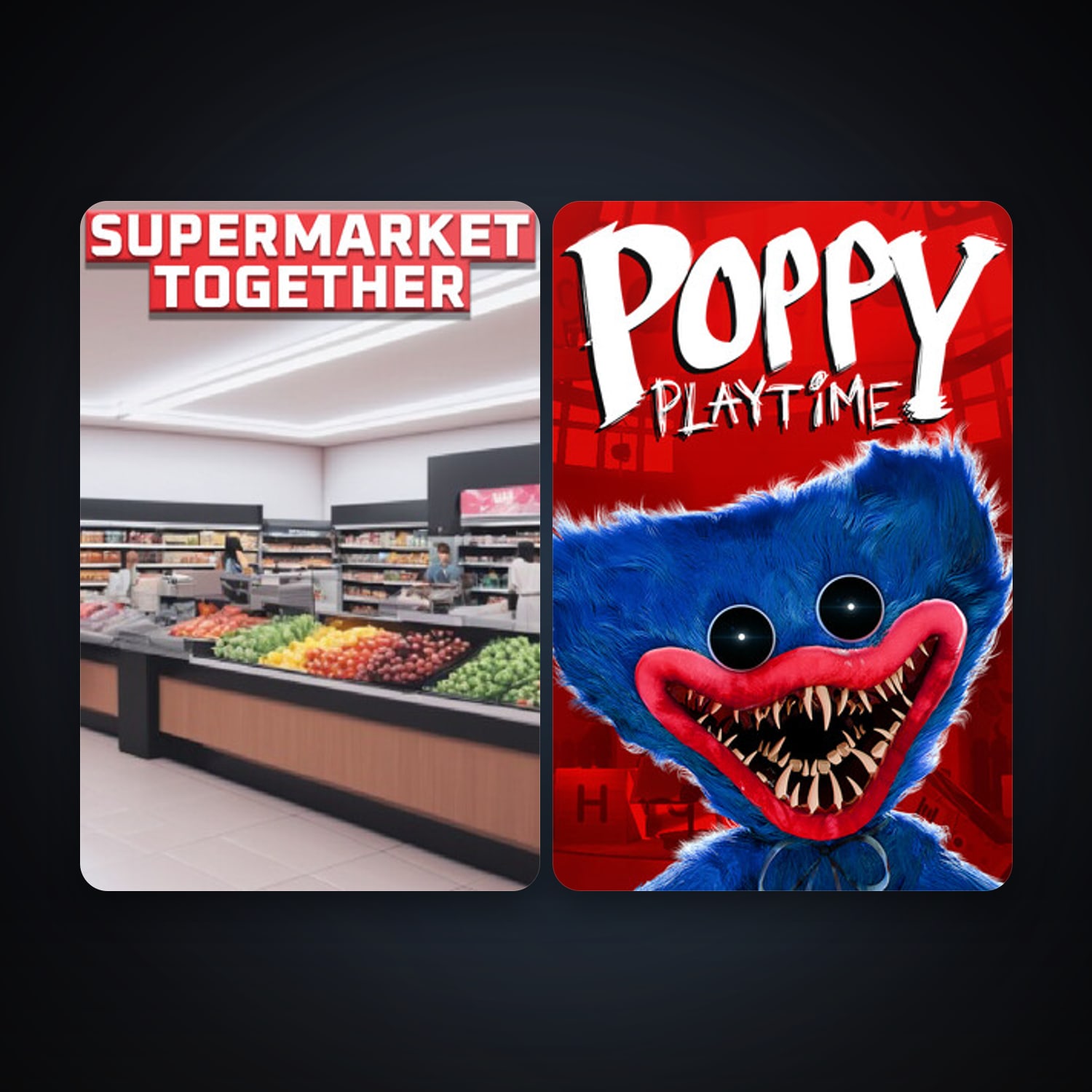 Poppy Playtime + Supermarket Together, 3 games, clean — HabibiAccounts