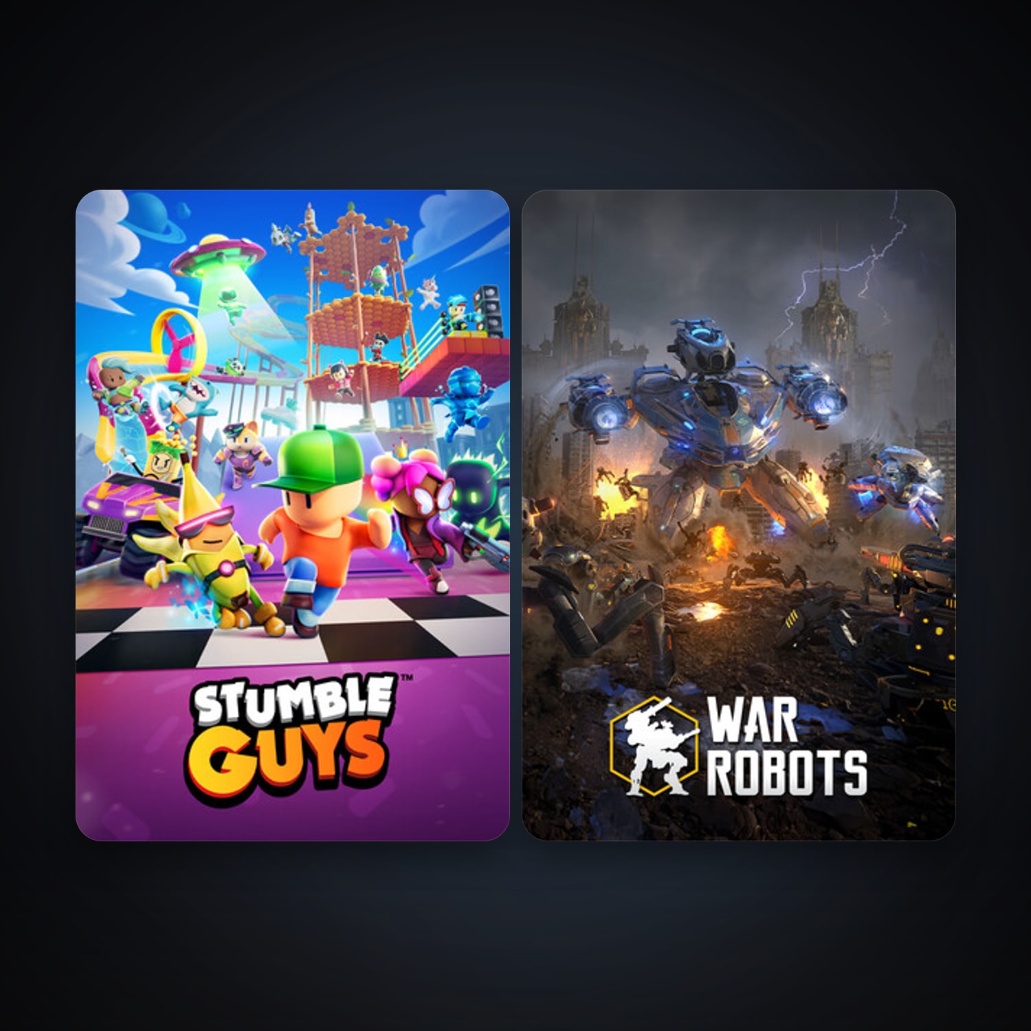 War Robots + Stumble Guys, 2 games, clean — HabibiAccounts
