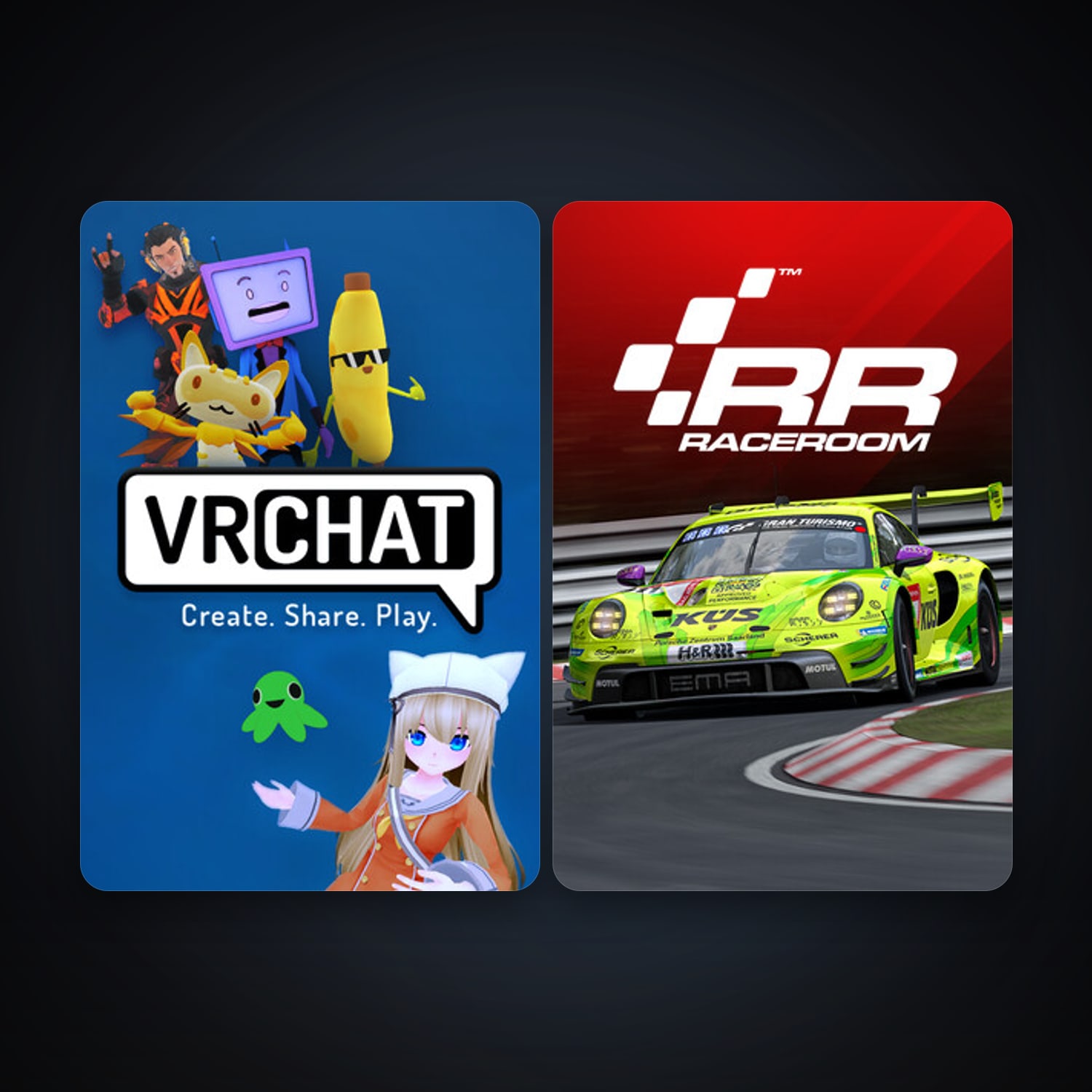 حساب ستيم فلين، RaceRoom Racing Experience وVRChat، 6 لعبة، صامد واضح — HabibiAccounts