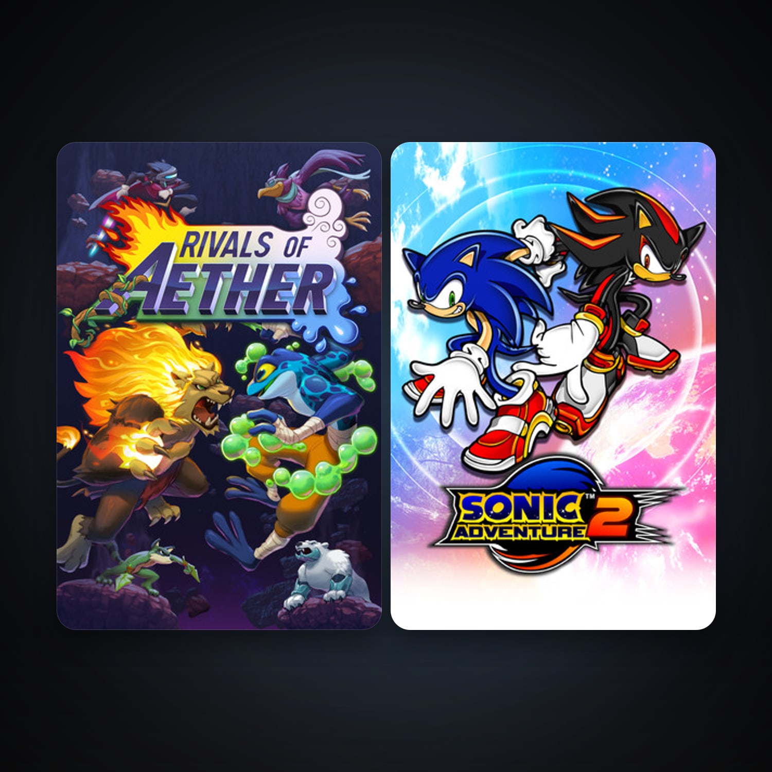 Sonic Adventure 2 + Rivals of Aether, 5 games, clean — HabibiAccounts