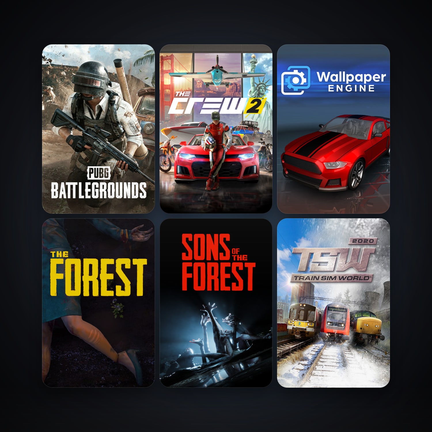 The Forest + Wallpaper Engine, 11 games, clean — HabibiAccounts
