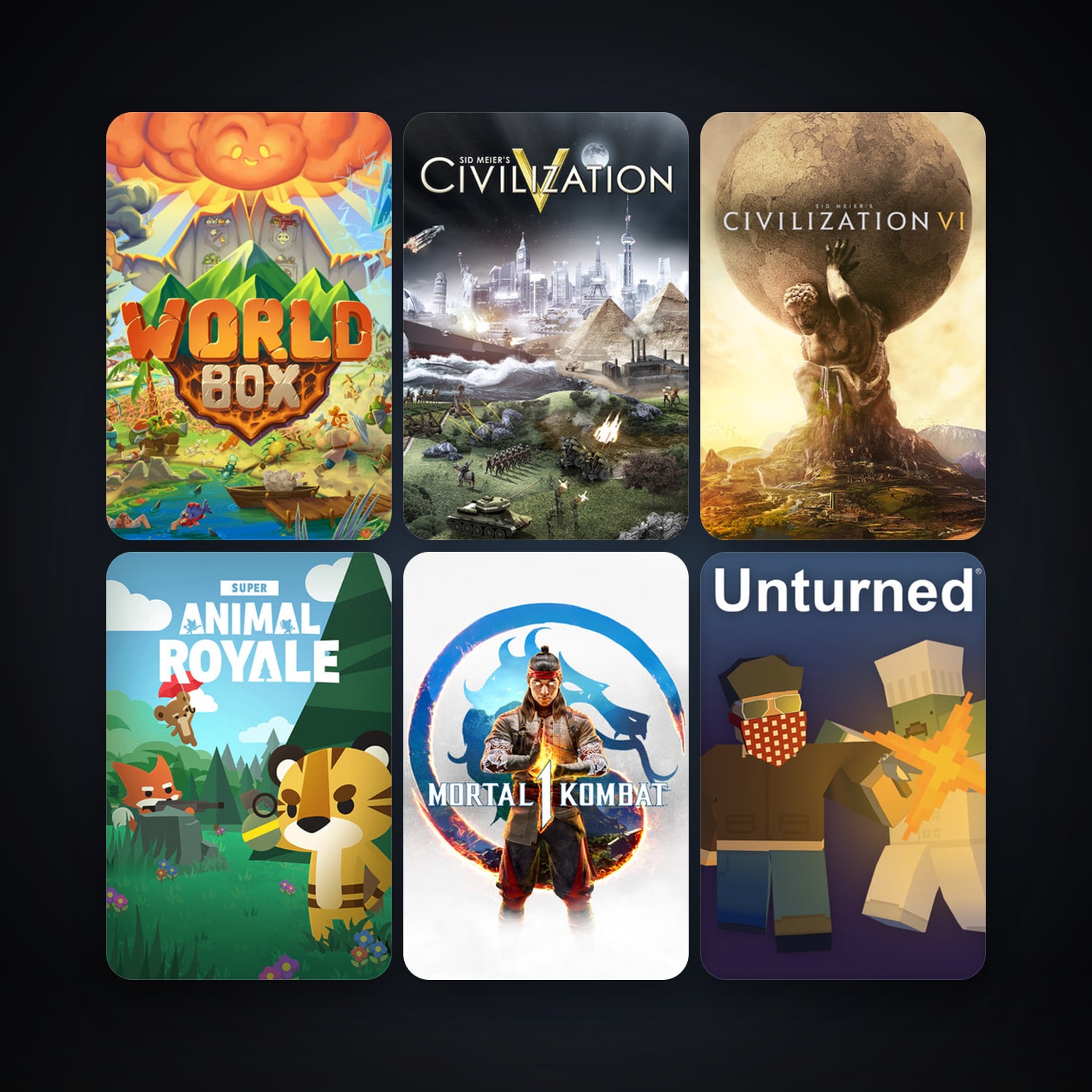 Sid Meier's Civilization V + Train Simulator Classic, 16 games, clean — HabibiAccounts