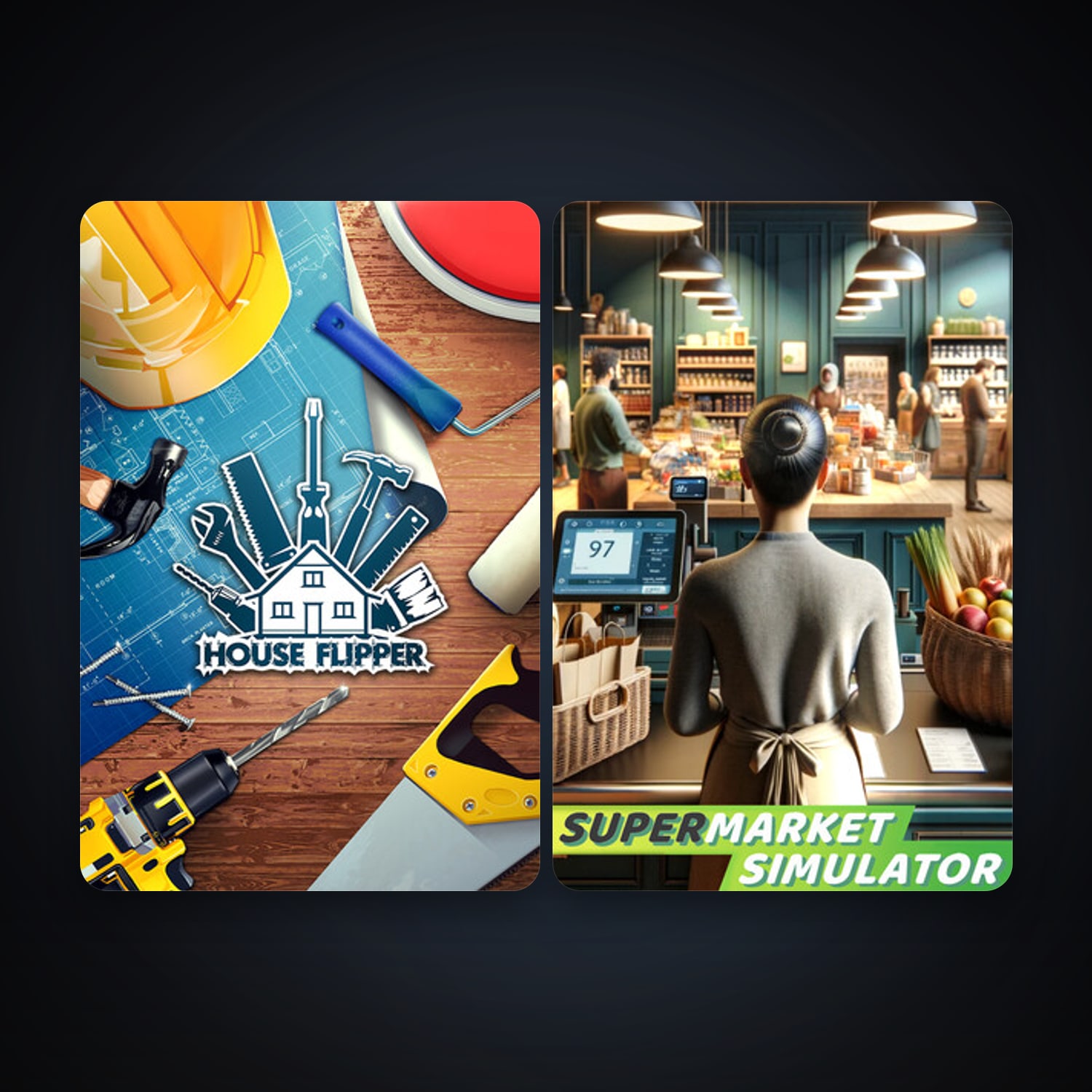 House Flipper + Supermarket Simulator, 2 games, clean — HabibiAccounts