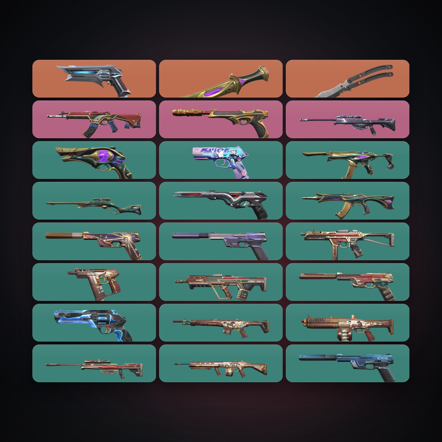 LA Plat 3 locker — 2 knives, 24 skins, lvl 174 — HabibiAccounts