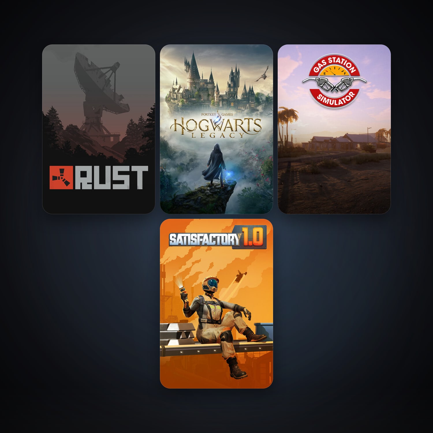 Rust + Satisfactory, 7 games, clean — HabibiAccounts
