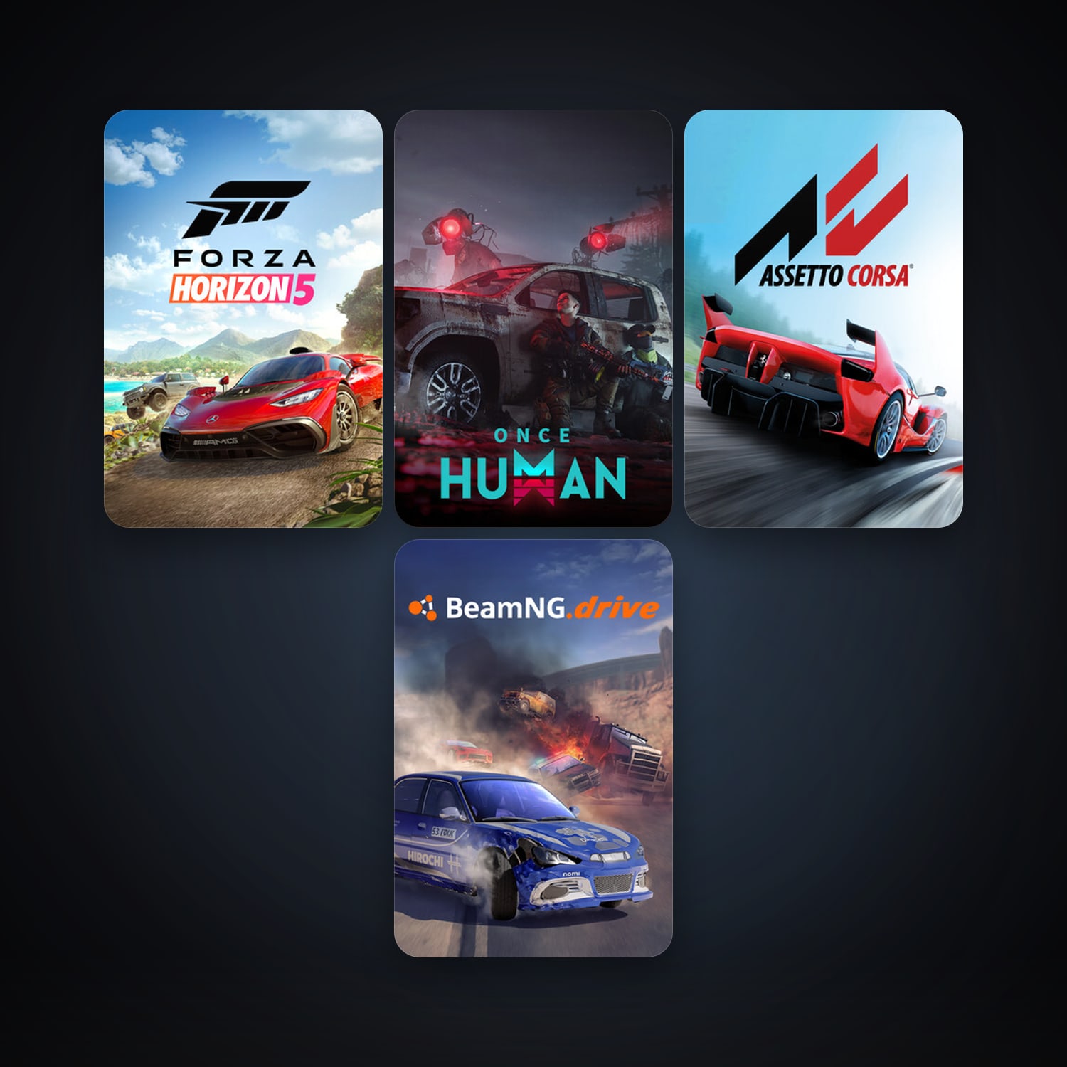 Assetto Corsa + BeamNG.drive, 4 games, clean — HabibiAccounts