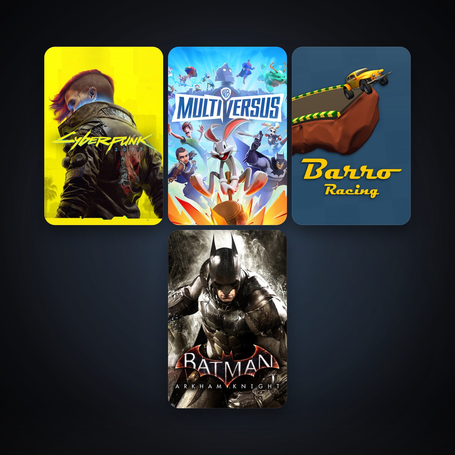 Batman: Arkham Knight + Cyberpunk 2077, 8 games, clean — HabibiAccounts