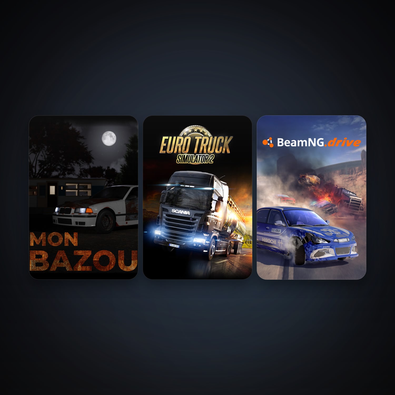 Euro Truck Simulator 2 + BeamNG.drive, 5 games, clean — HabibiAccounts