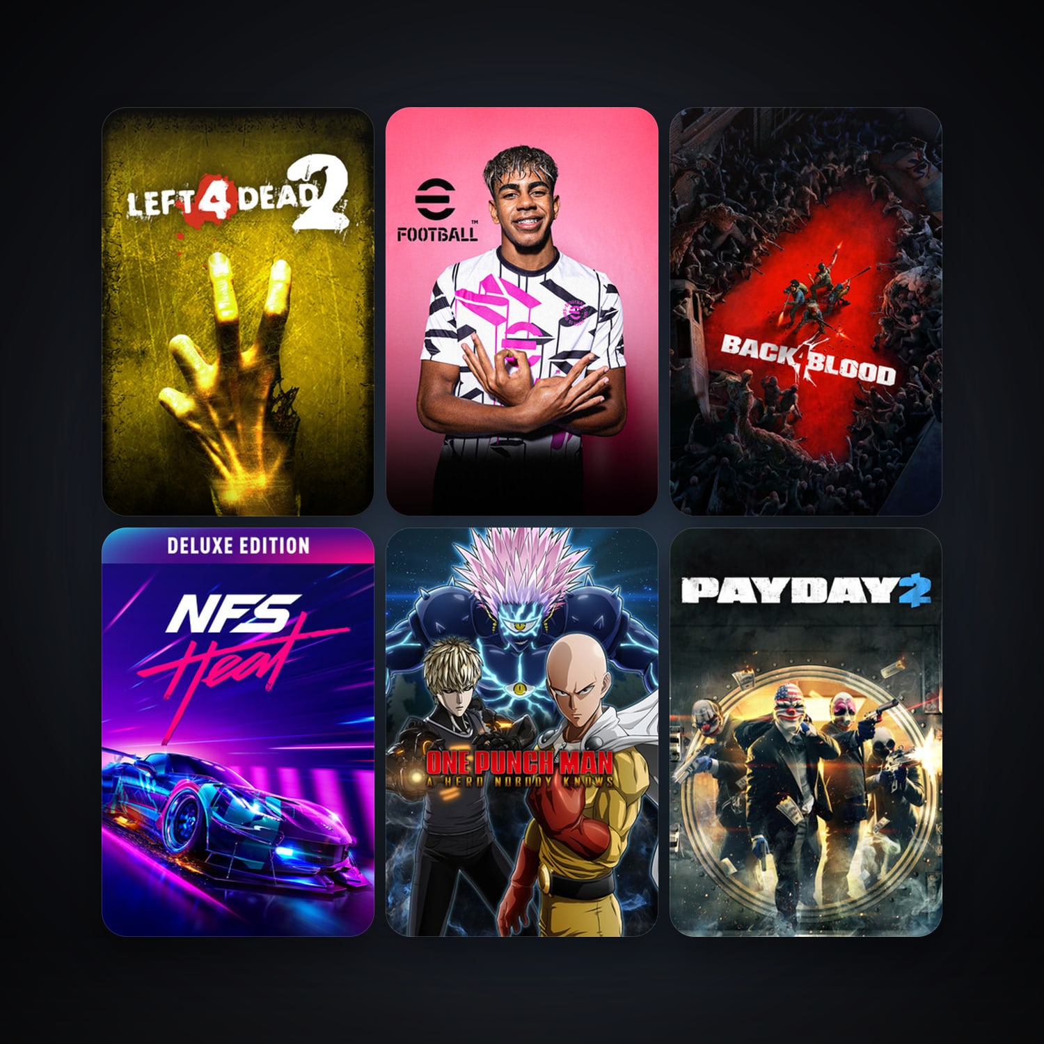 Left 4 Dead 2 + PAYDAY 2, 11 games, clean — HabibiAccounts