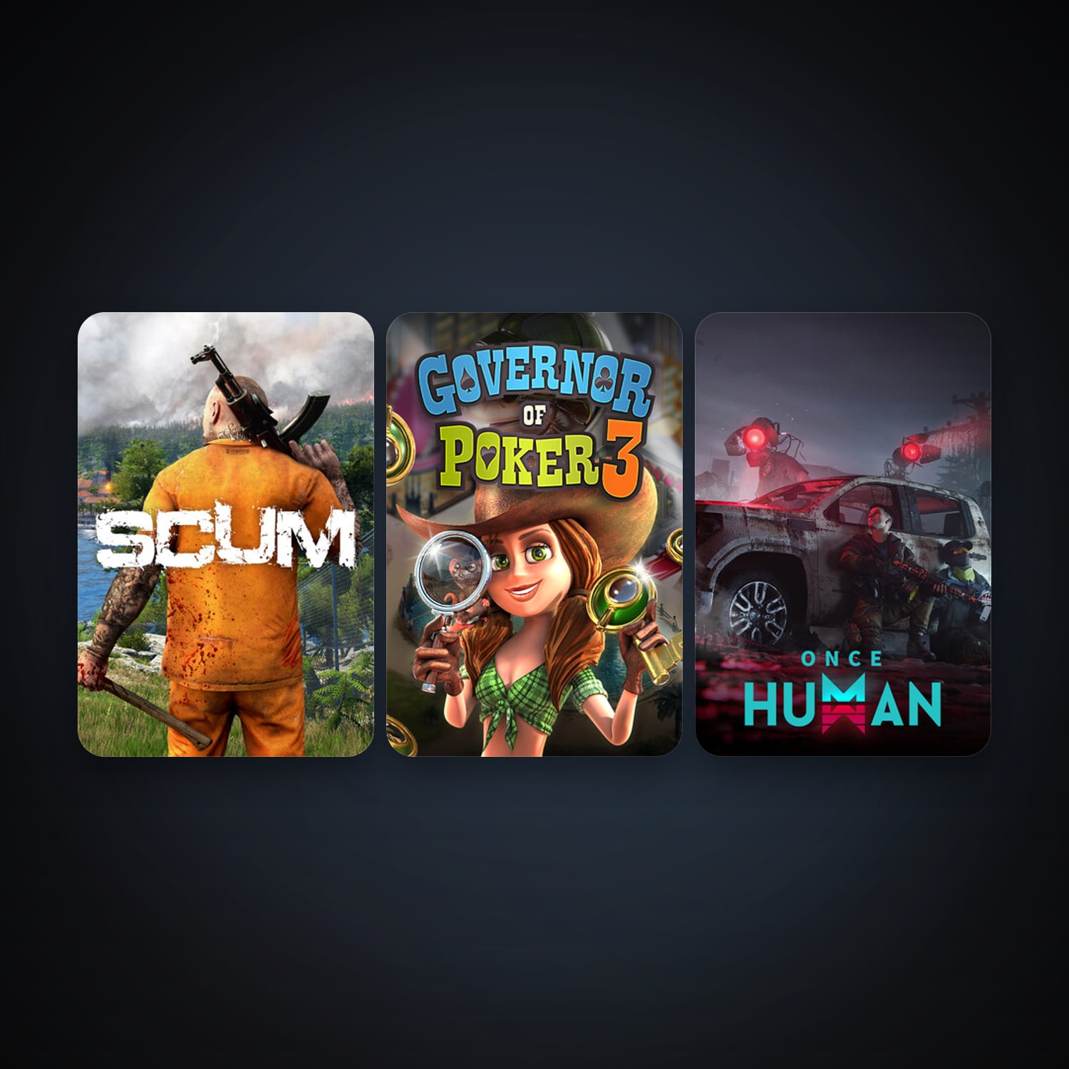 Governor of Poker 3 + SCUM, 3 games, clean — HabibiAccounts