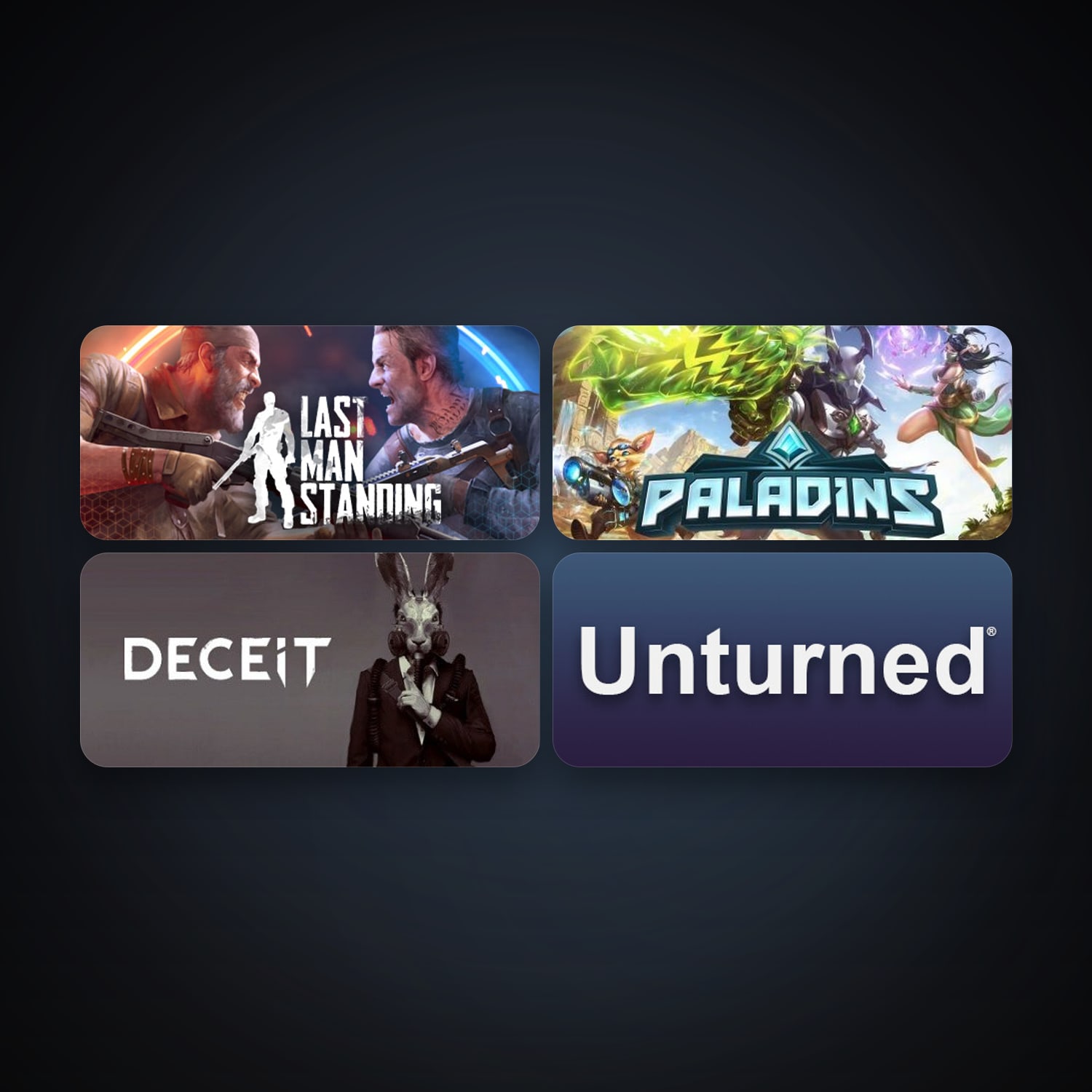 Unturned + Paladins, 8 games, clean — HabibiAccounts