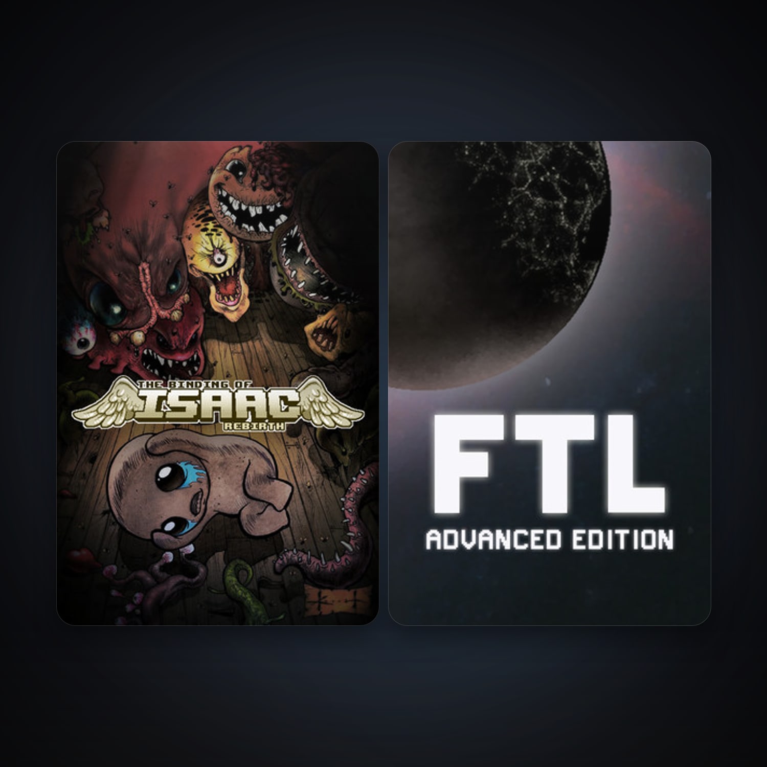 FTL: Faster Than Light + The Binding of Isaac: Rebirth, 5 games, clean — HabibiAccounts