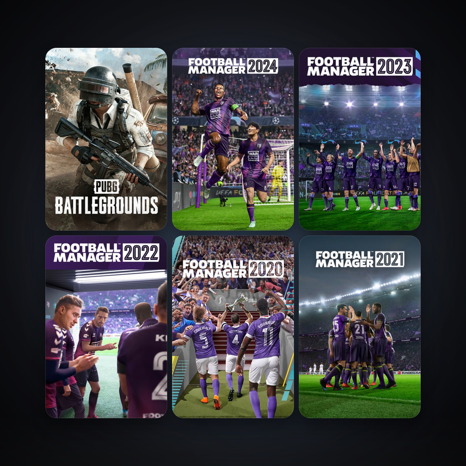 Football Manager 2014 + Football Manager 2017, 54 games, Steam 10, clean — HabibiAccounts